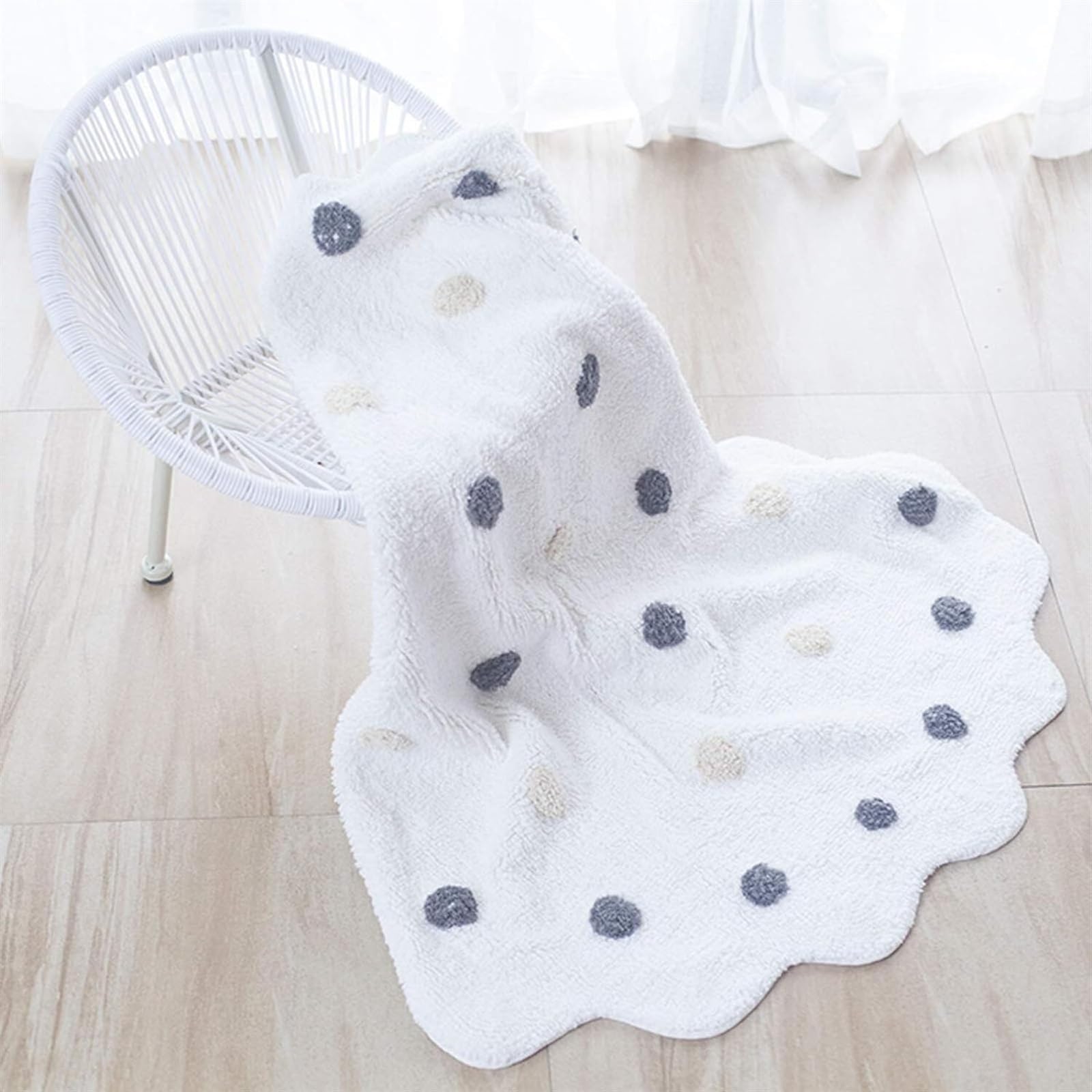 RUVOO Zerbini Tappeto Ingresso Zerbino Ingresso Tenda In Cotone Teepee Tappeto Per Area Giochi, Tappeto Per Soggiorno Camera Da Letto Tappetino da Bagno (Color : White, Size : 120cm(47inch))