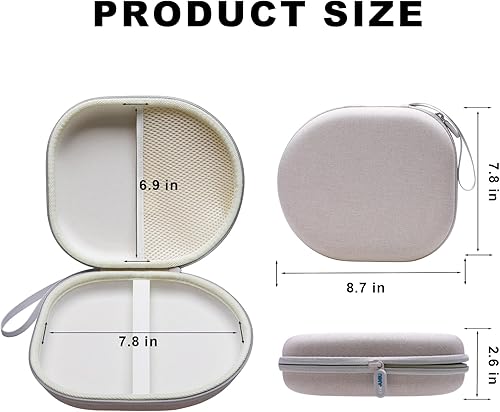 Miniatura 3 de Funda rígida compatible con auriculares Sony WH-CH720N, WH-CH520, ULT WEAR con cancelación de ruido, bolsa de almacenamiento de viaje color crema