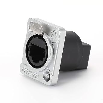 20pcs RJ45 Network Data Cable Connector Socket Solderless Weld Crimping Dustproof LED Large Screen Data Transmission Ethernet Module AE8FD-5-R Right Angle Type