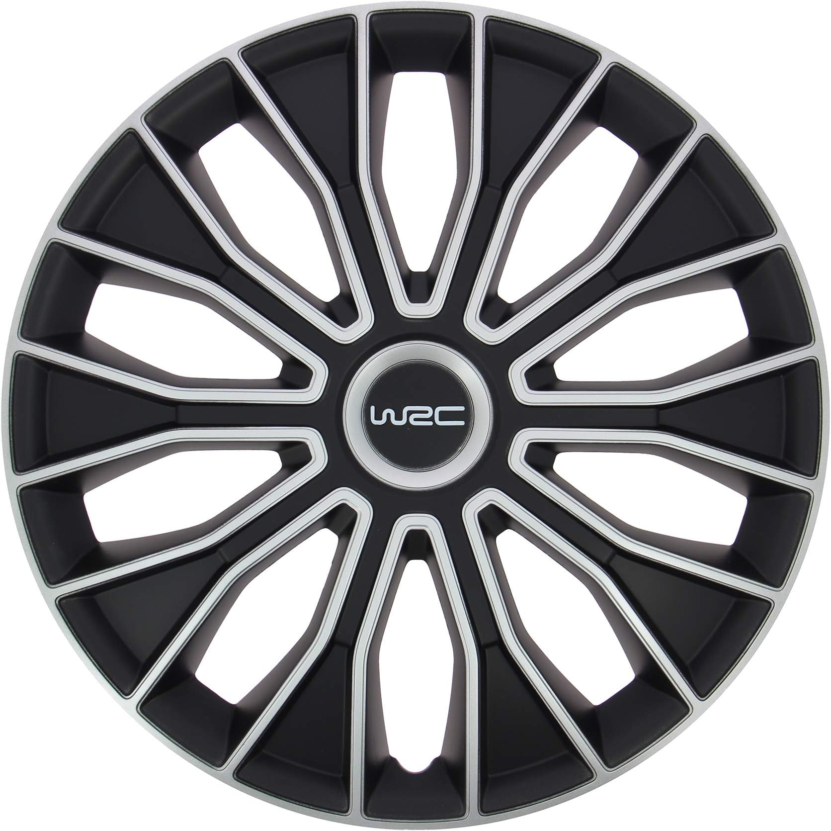 WRC Box of 4 Wheel Trims. 16" N°5 Black/Silver 007470