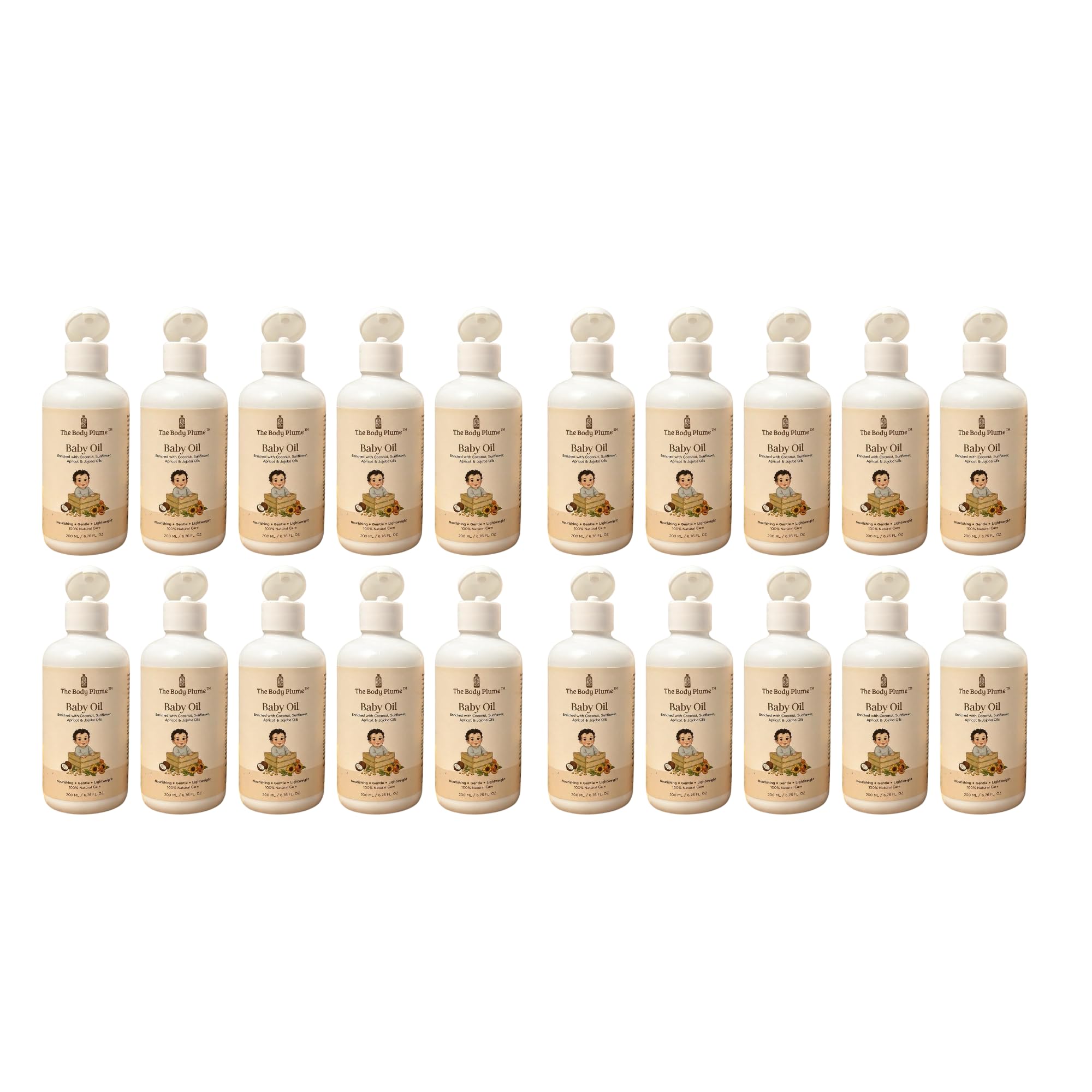 Baby Oil with Coconut, Sunflower, Jojoba & Apricot | 200ml | Lightweight Baby Massage Oil | Non-Greasy |Paraben, Silicone & Artificial Fragrance Free | Pack Of 20-image-14