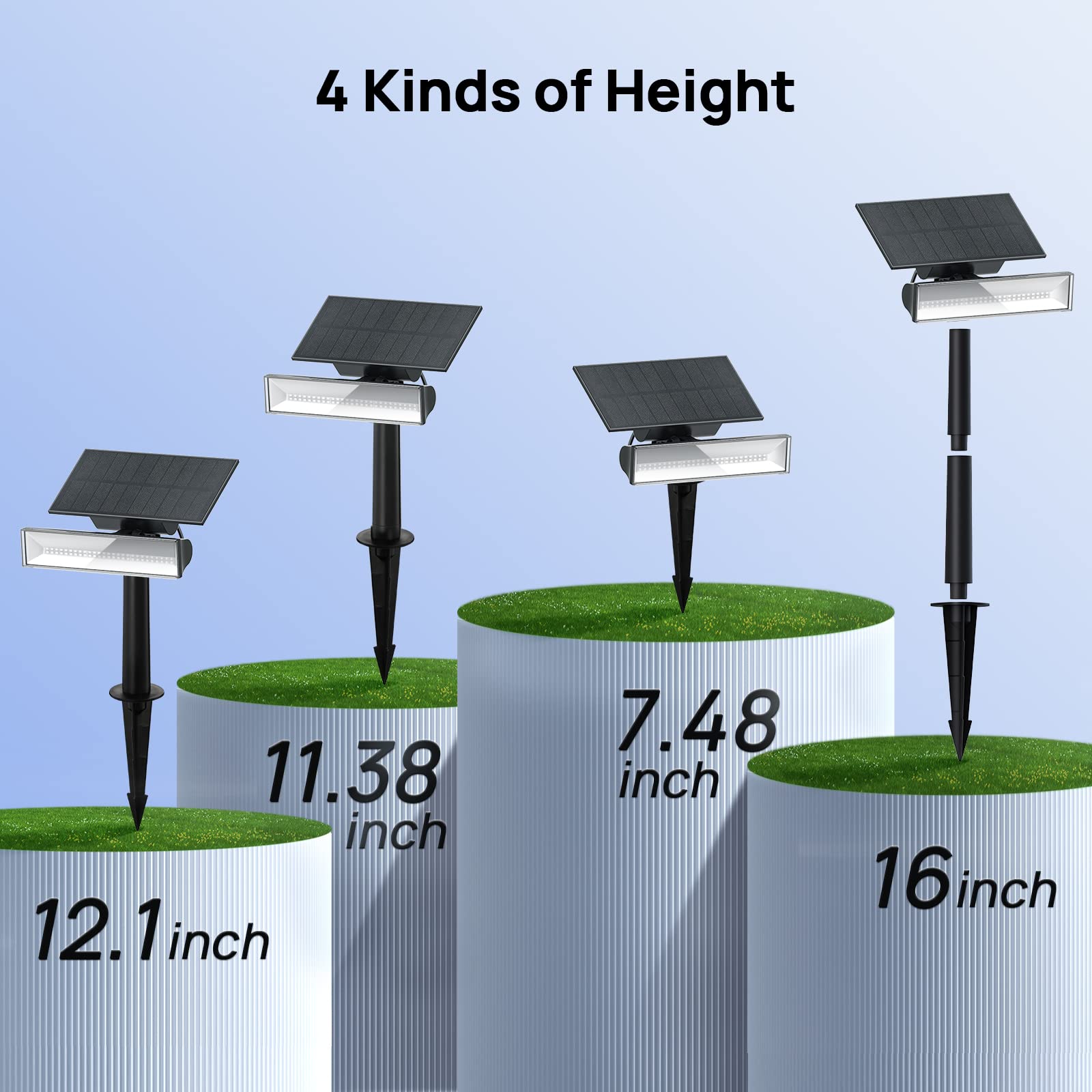 Consciot Upgraded Solar Outdoor Lights, 54 LEDs Solar Spot Lights 7 Multicolor Changing, Solar Lights Outdoor Waterproof IP67, Solar Spotlight Landscape Lights for Yard Garden Decor, 2 Pack