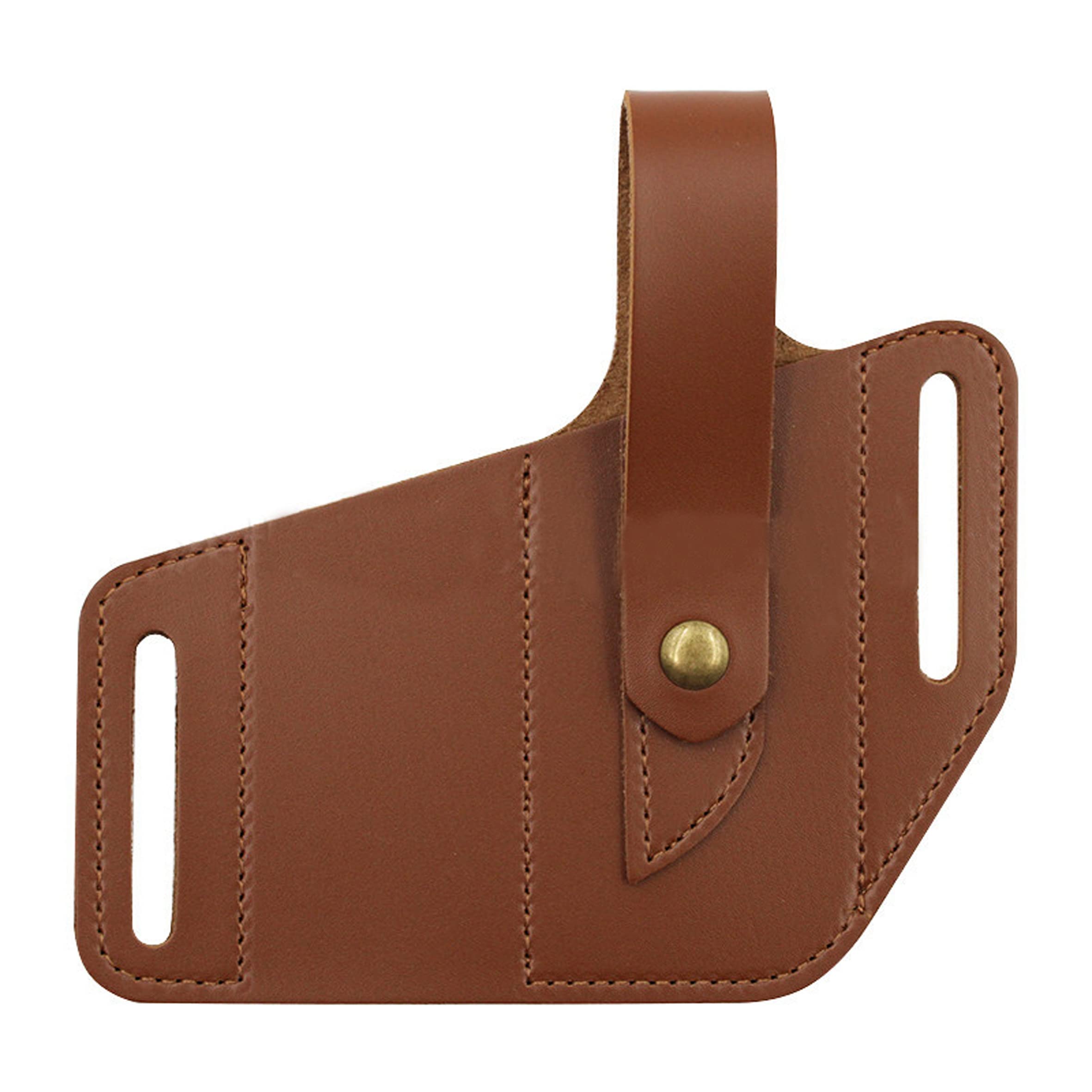 EDC Tactical Belt Accessories Leather Tool Pouch Leather Key Holder Leathers Pocket Protector Flashlight Holster mult0i Tool Tool Holster for Belt Black(Pouchh)