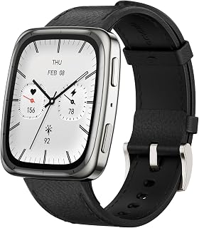 Amazfit Active 2 Square 智能手表 2000nit高亮度 内置GPS离线地图 AI语音操作和睡眠/运动管理 心率健康管理 160+运动模式 导航 路线输入10天电池续航 iphone/android适用 方形