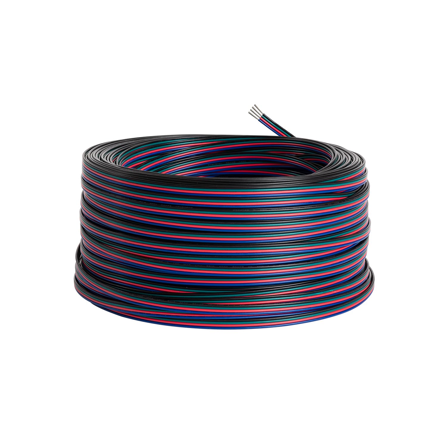 LEDKIA Rollo 100m Cable Eléctrico Plano Manguera 0.5mm² para Tiras LED 4P