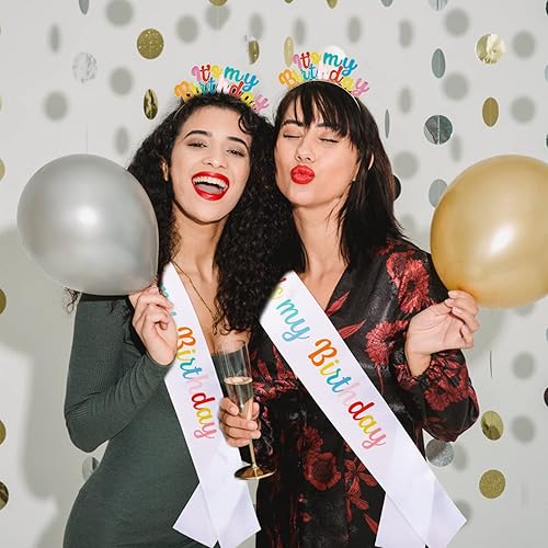 Miniatura 3 de Chanaco Juego de diadema de cumpleaños para niña, tiara de corona de cumpleaños, coronas de cumpleaños para niñas, coronas de cumpleaños para