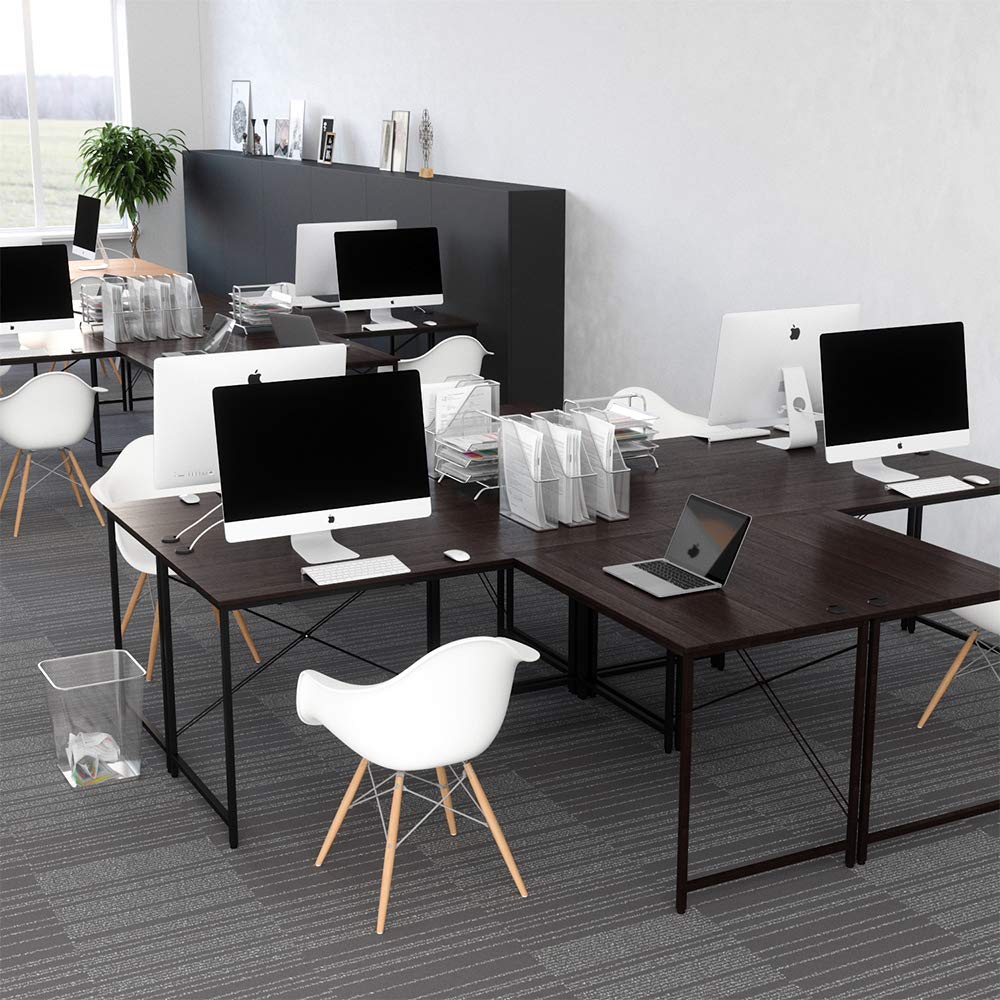 Bestier Modern L Shaped Desk 95.2 Inch Reversible Corner Computer Desk