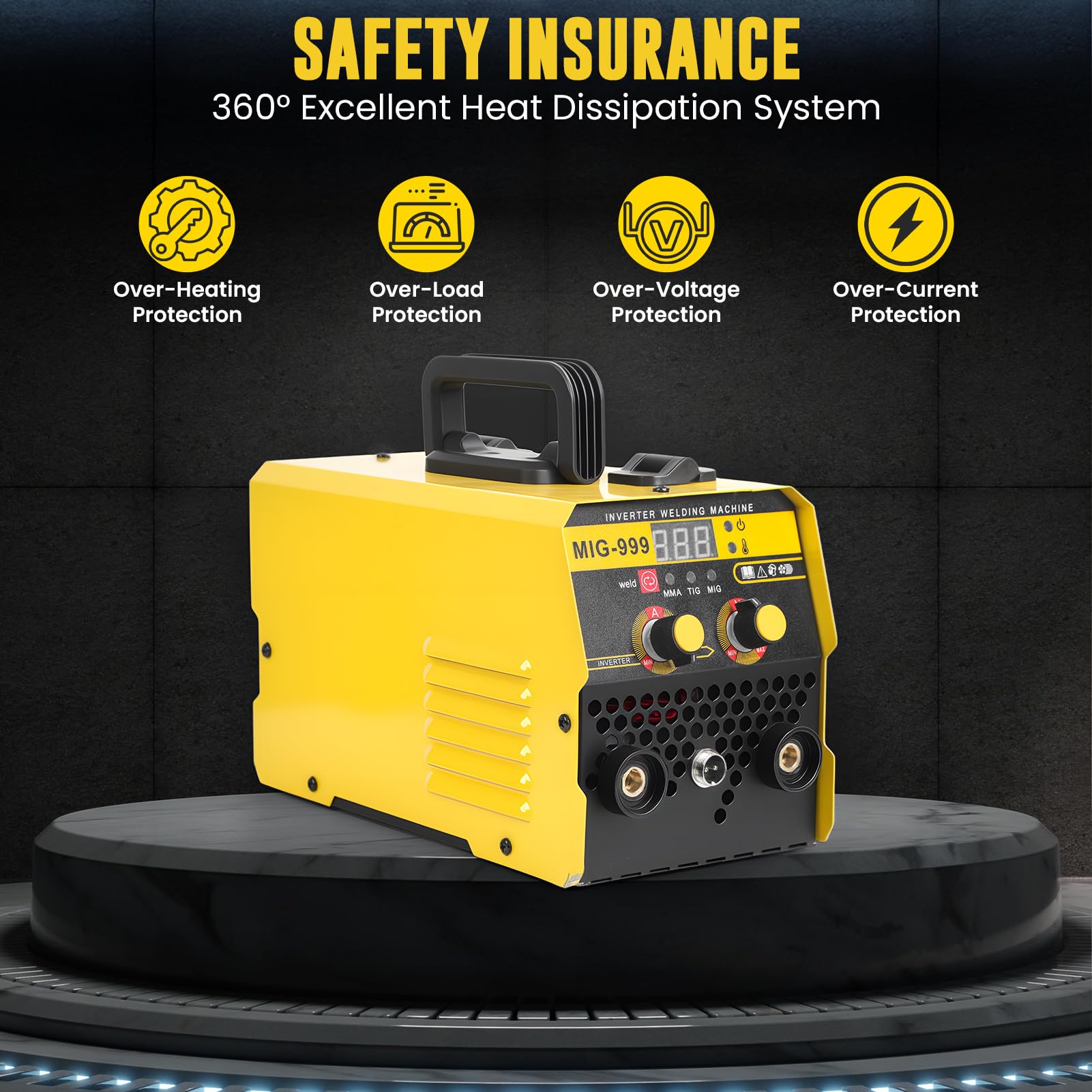 Poste à Souder 3 en 1 MIG 250A 220V Inverter, Machine de Soudage Portable MIG ARC TIG à Fil Fourré, Écran Digital LED, Poste à Souder Multi Procédé pour Métal Atelier DIY et Garage