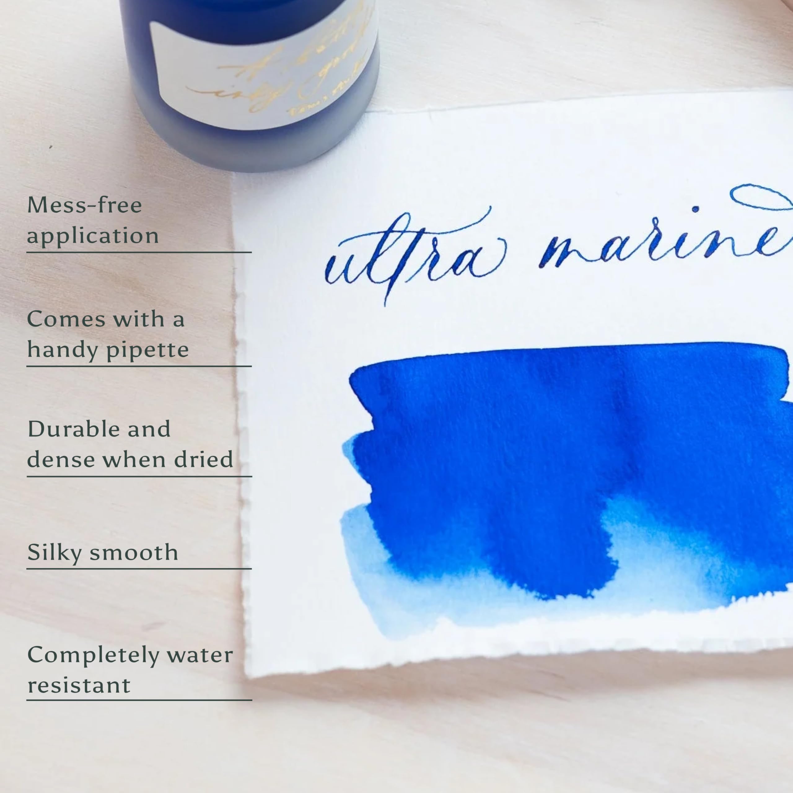 Tom’s Studio Calligraphy Ink, Ultra Marine, 30 ml - Image 2