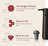 Vista 4 de Vacu Vin bomba de vacío para conservar vino de color negro, con 2 tapones para botellas, Negro