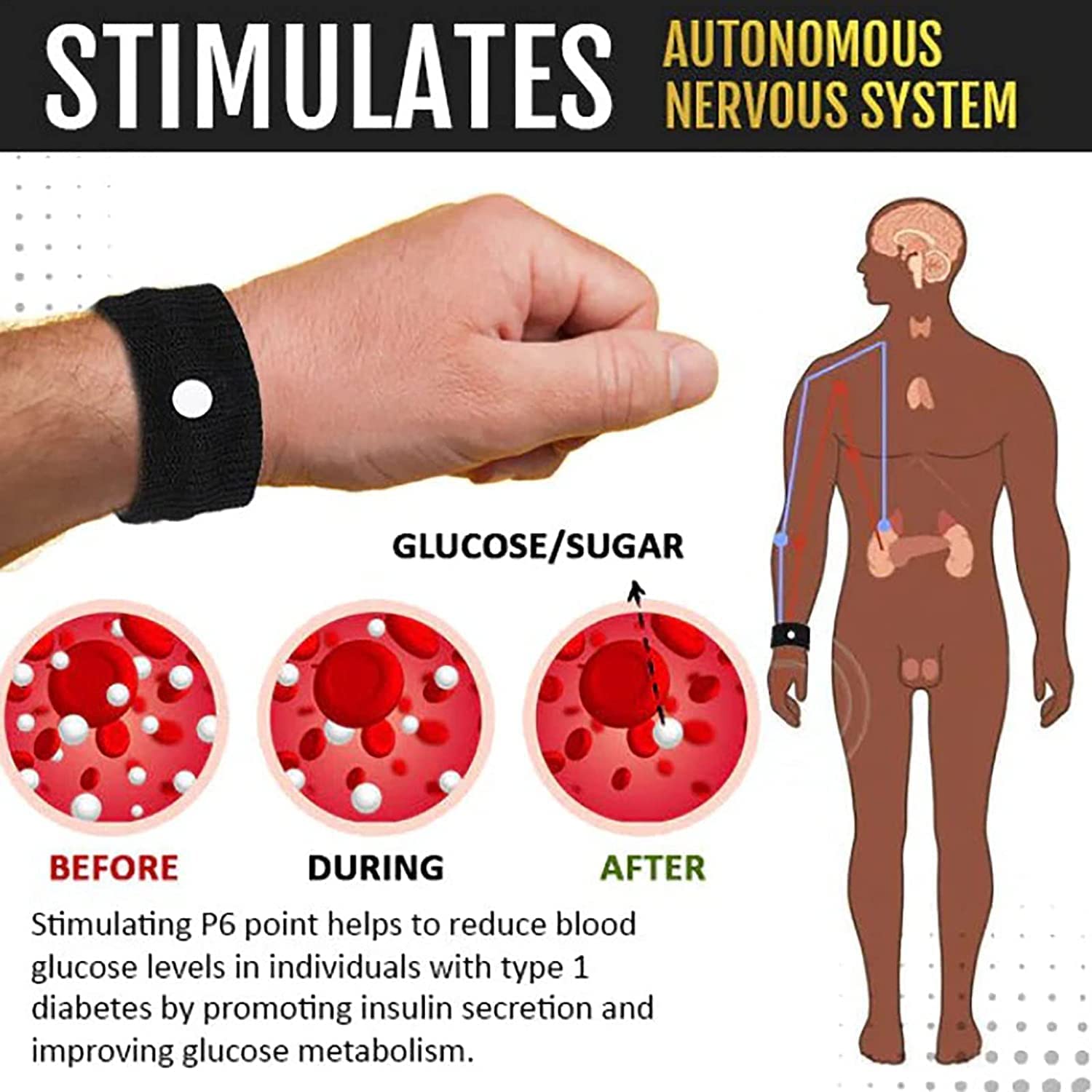 WeiMax Sugar Control Wristband, Healthify Sugar Control Therapeutic Wristband (Red) - Image 3
