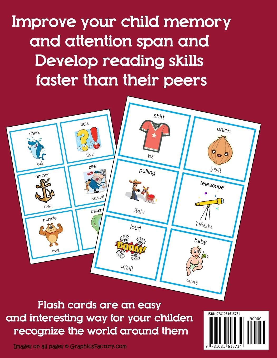 Image secondaire de 500 Flashcards en Anglais et Gujarati pour Bébé - Apprentissage Visuel