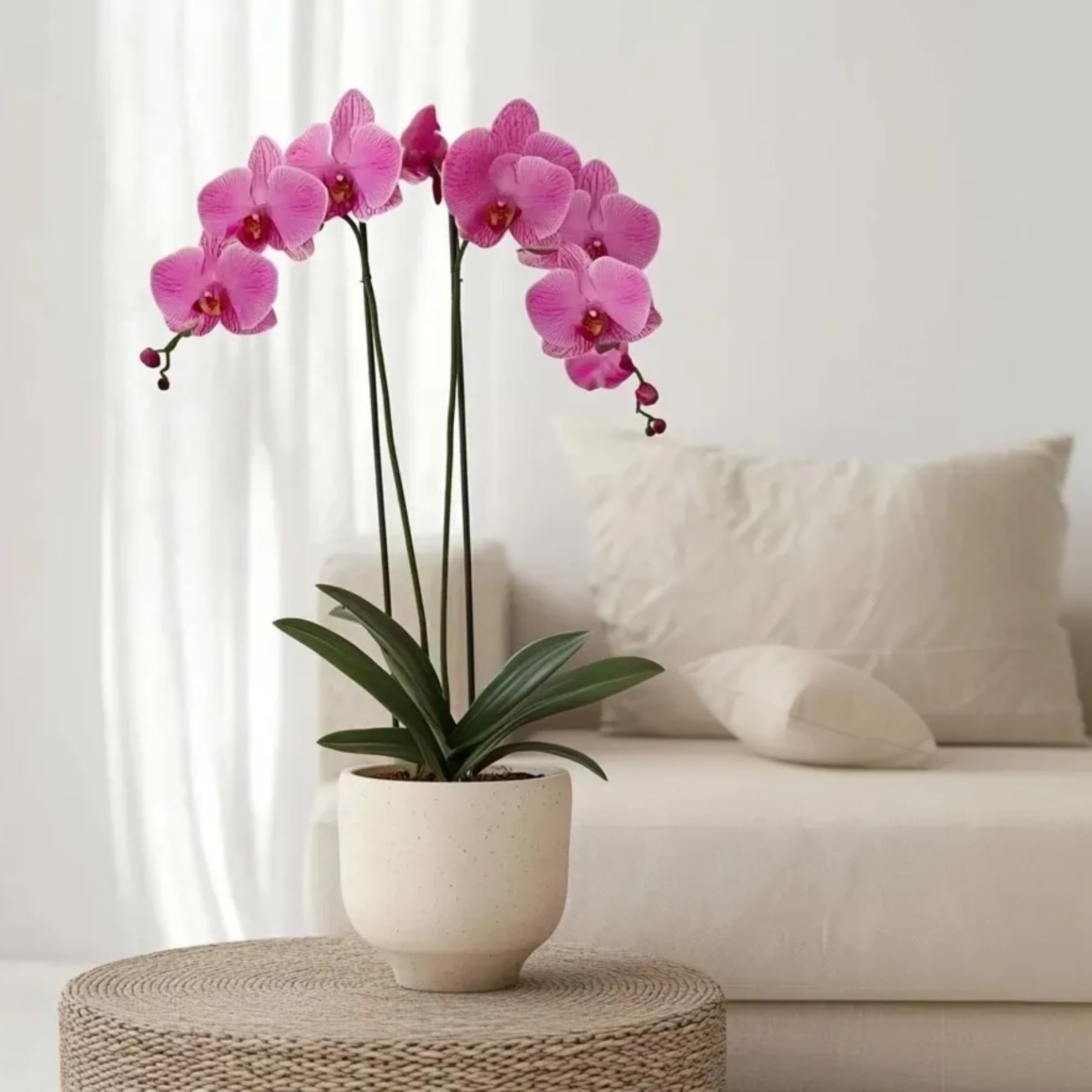 Plant in a Box - Phalaenopsis - Orchidée Pourpre - Plante d'intérieur à fleurs - Aime les chats - Pot 12cm - Hauteur 50-60cm