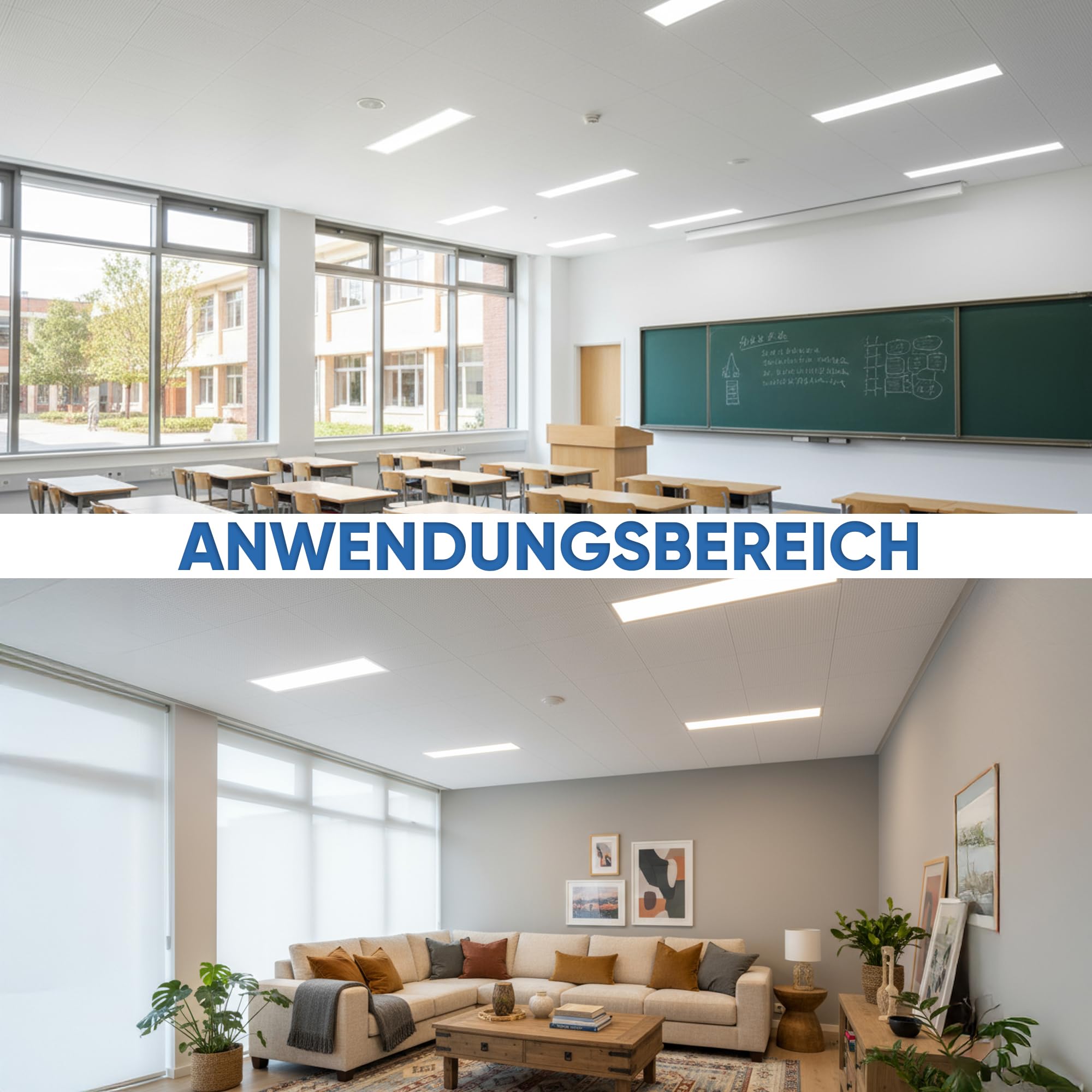 LECOM 2x LED Panel 120x30 Neutralweiß 4000K LED Rasterleuchte Flach 0,9cm | LED Deckenleuchte flimmerfrei für Rasterdecken. Ideal für Büro, Flur, Besprechungsraum und Empfangsbereich. Ultra dünn 0,9cm.