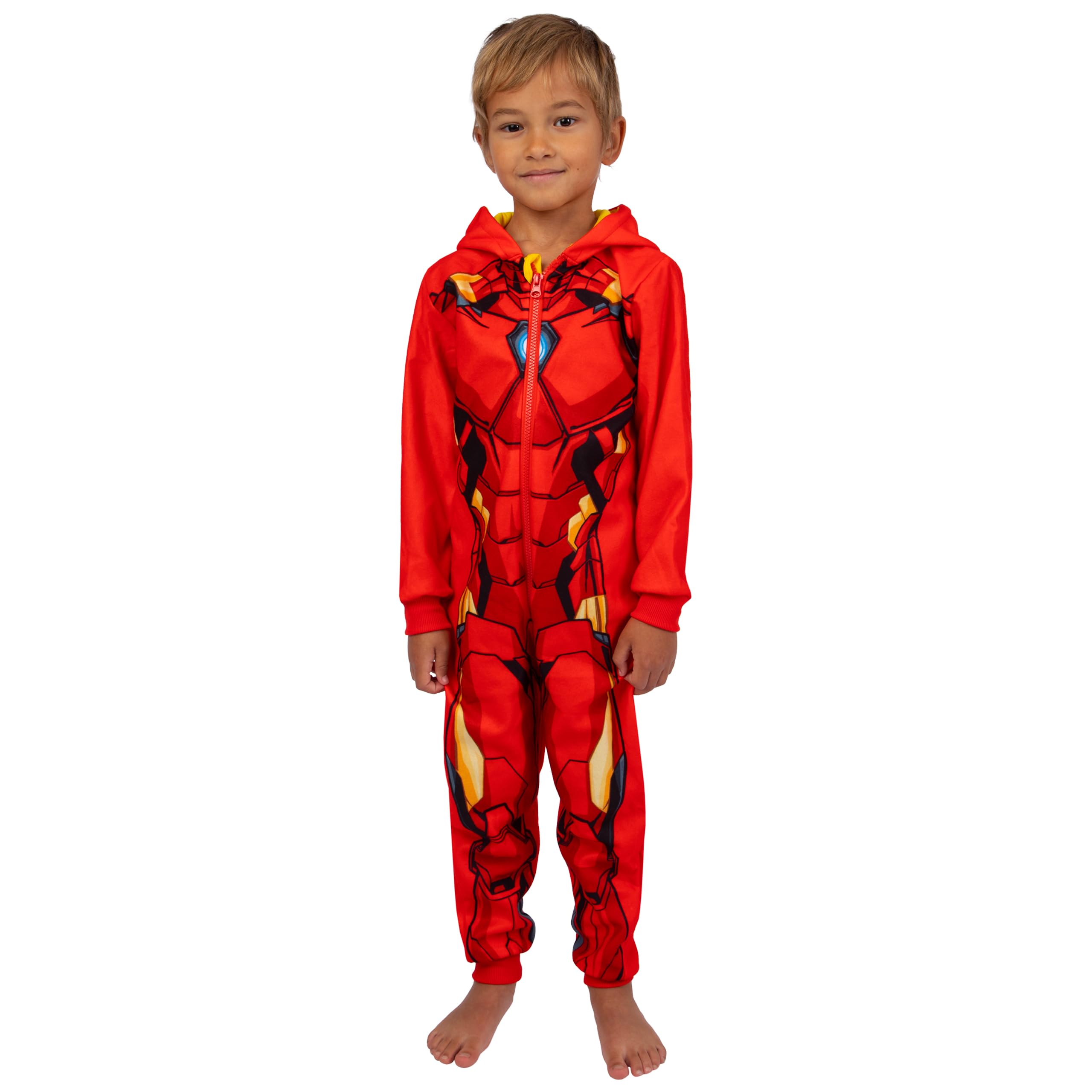 Marvel Grenouillère Iron Man | Surpyjama Garçon Avengers | Combinaison Enfant | Surpyjama Polaire