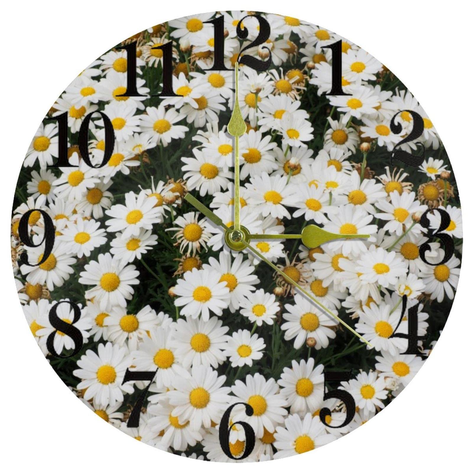 Horloge murale marguerite blanche de 25 cm : l'atout charme et design pour votre cuisine