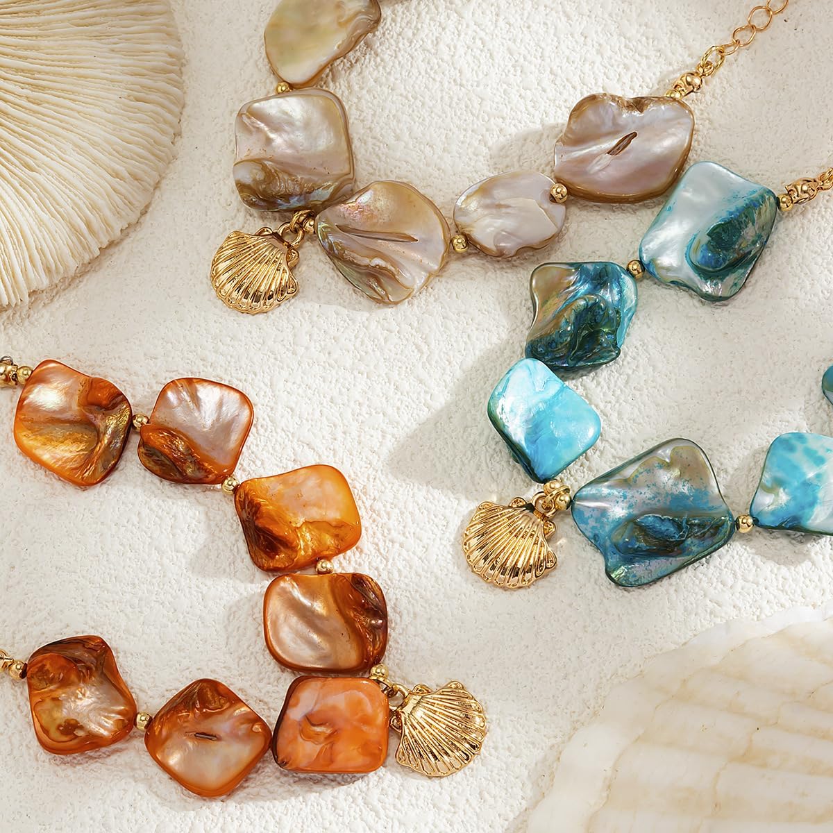 Beach Bracelets for Women Starfish Bracelet Irregular Pearl Shell Bracelets Boho Summer Charm Bracelet Beach Party Holiday Vacation Jewelry for Women - Image 8