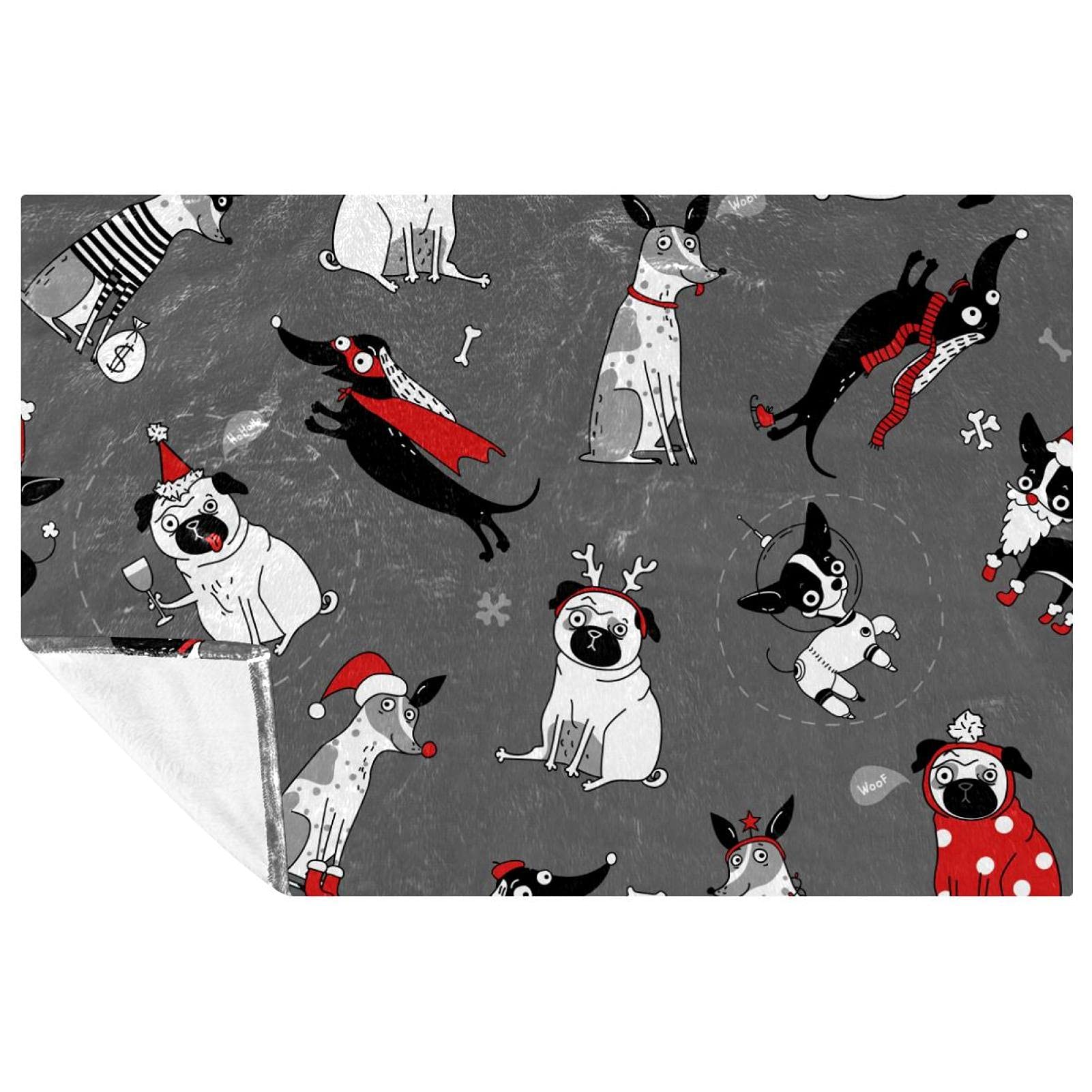 Couverture chaude motif chien pour pique-nique et camping nomade