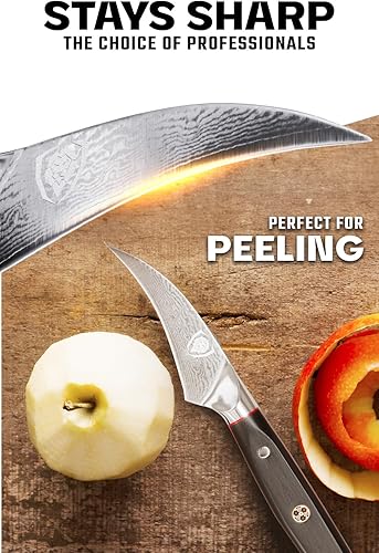 Miniatura 2 de Dalstrong Tourne - Cuchillo pelador para pelar, pico de pájaro de 3 pulgadas, serie Shogun ELITE, Damasco, súper acero japonés, tratado al vacío,