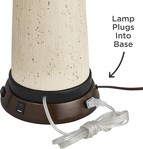 Miniatura 6 de Base de lámpara de estación de trabajo de carga universal de 1 34 pulgadas de alto con puertos USB A+C y toma de corriente de CA con acabado