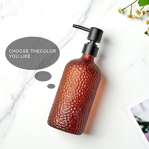Miniatura 3 de Dispensador de jabón de 16 onzas, dispensador de jabón transparente de vidrio templado, botella de jabón para fregadero de cocina, dispensador de