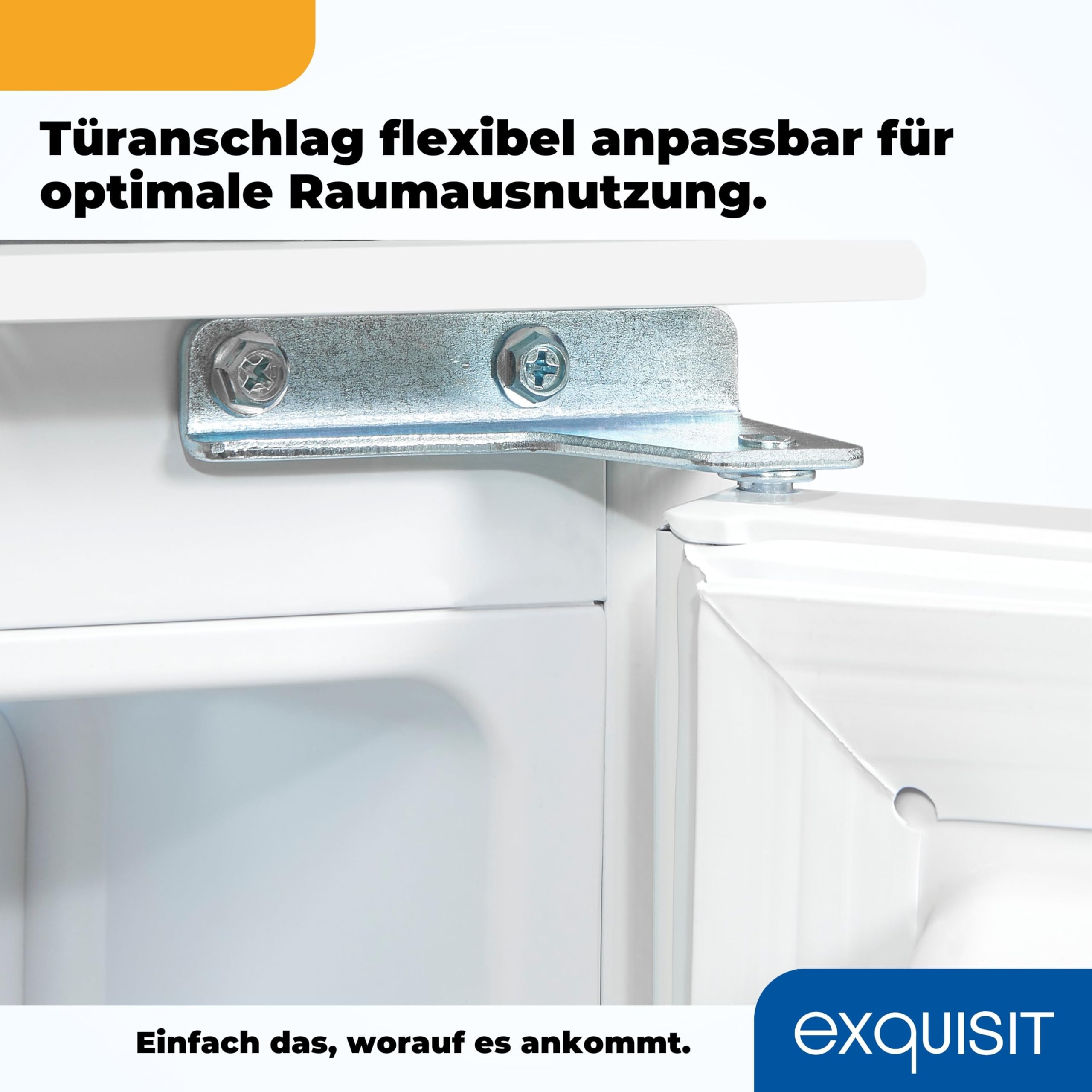 Exquisit Einbau-Kühl-Gefrierkombination 212 L, 145 cm, Klasse E | Schlepptürmontage für nahtlose Küchenintegration – 4-Sterne-Gefrierfach, 39 dB, ideal für 3–4 Personen
