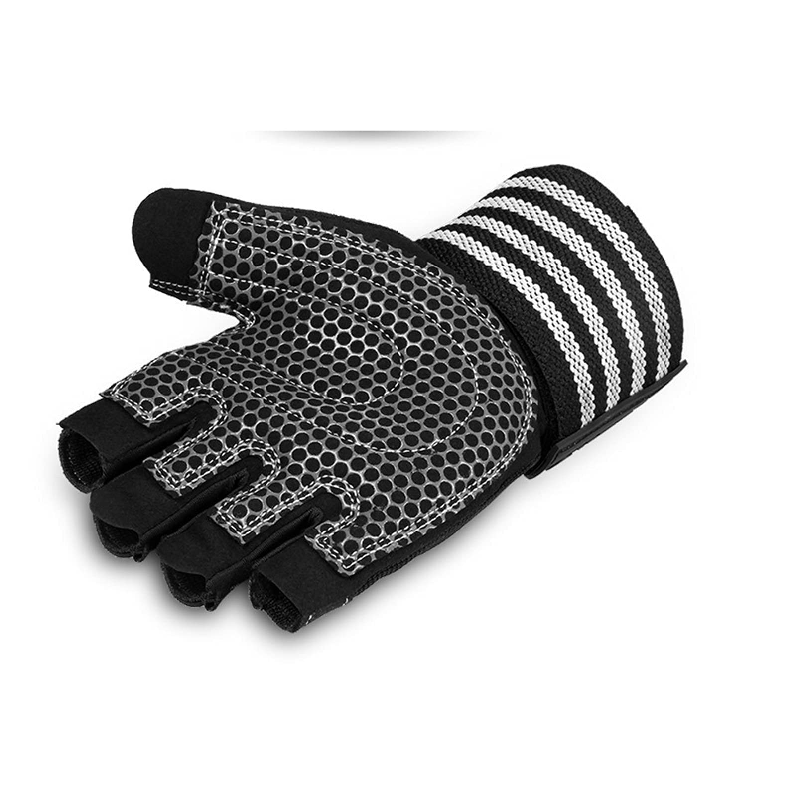 Guanti da allenamento con polsini e protezione completa del palmo per uomo e don per mezze dita Guanti traspiranti Guanti da palestra per allenamento di sollevamento pesi Esercizi di fitness