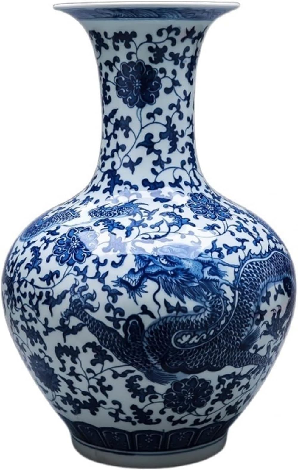 asdchZen Vase Blue And White Porcelain Vases Vase Ceramic Vase Porcelain Flower Vase Chinese Retro Hand-Painted Rough Pottery Vases Home -A:High 56 Cm-A:High 56 Cm,One Color-B:High 56 cm