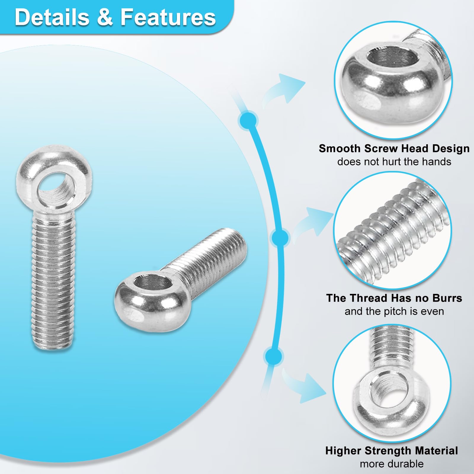 Lot di 20 bulloni rotanti M6 x 20 mm in acciaio inossidabile 304 per macchina a spalla, dado circolare per la produzione automobilistica