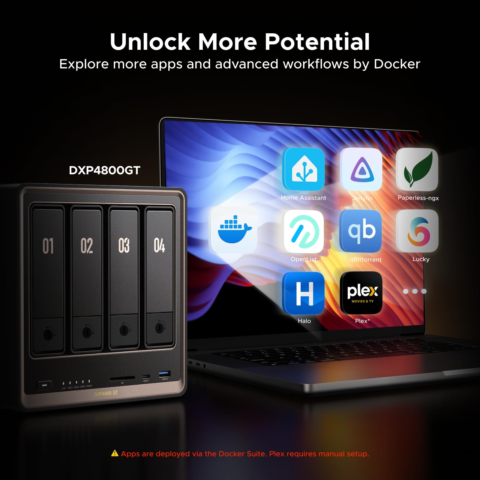 Amazon.co.jp: UGREEN NAS DXP4800 GT US3000無停電電源 UPS装置付属 4