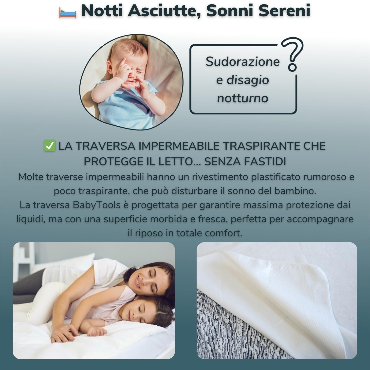 Traversa Letto Anziani Lavabile 110x220 cm Traversine Bambini Impermeabili Matrimoniali Ideali Anche per Animali Domestici, Salvapipì per Materasso, Telo Impermeabile Letto Oeko-Tex 100% Made in Italy