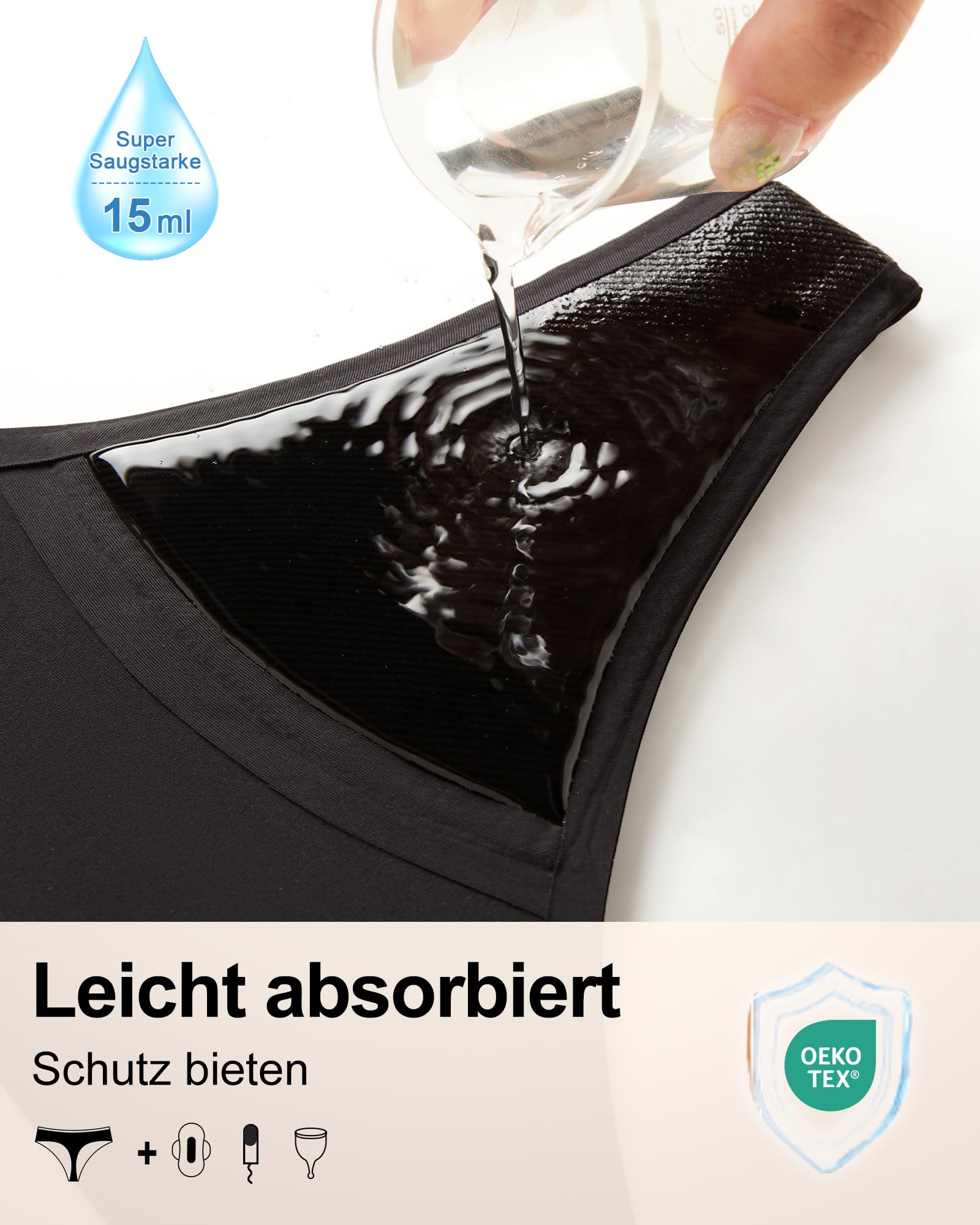 SHARICCA Culotte Menstruelle Absorbant Tanga Menstruelle sous VêTement Lavable RéUtilisable String Menstruelle Sportifs pour Filles RèGles