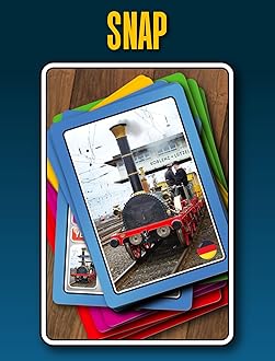 100 PICS SMART CARDS Trains Card Game | 7 games in 1 - Matching Pairs, Snap, Trumps, Rummy | Top Travel Game, Gift, Stocking Stuffer | for Adults, Kids, Boys, Girls | Age 5+, 1-8 Players