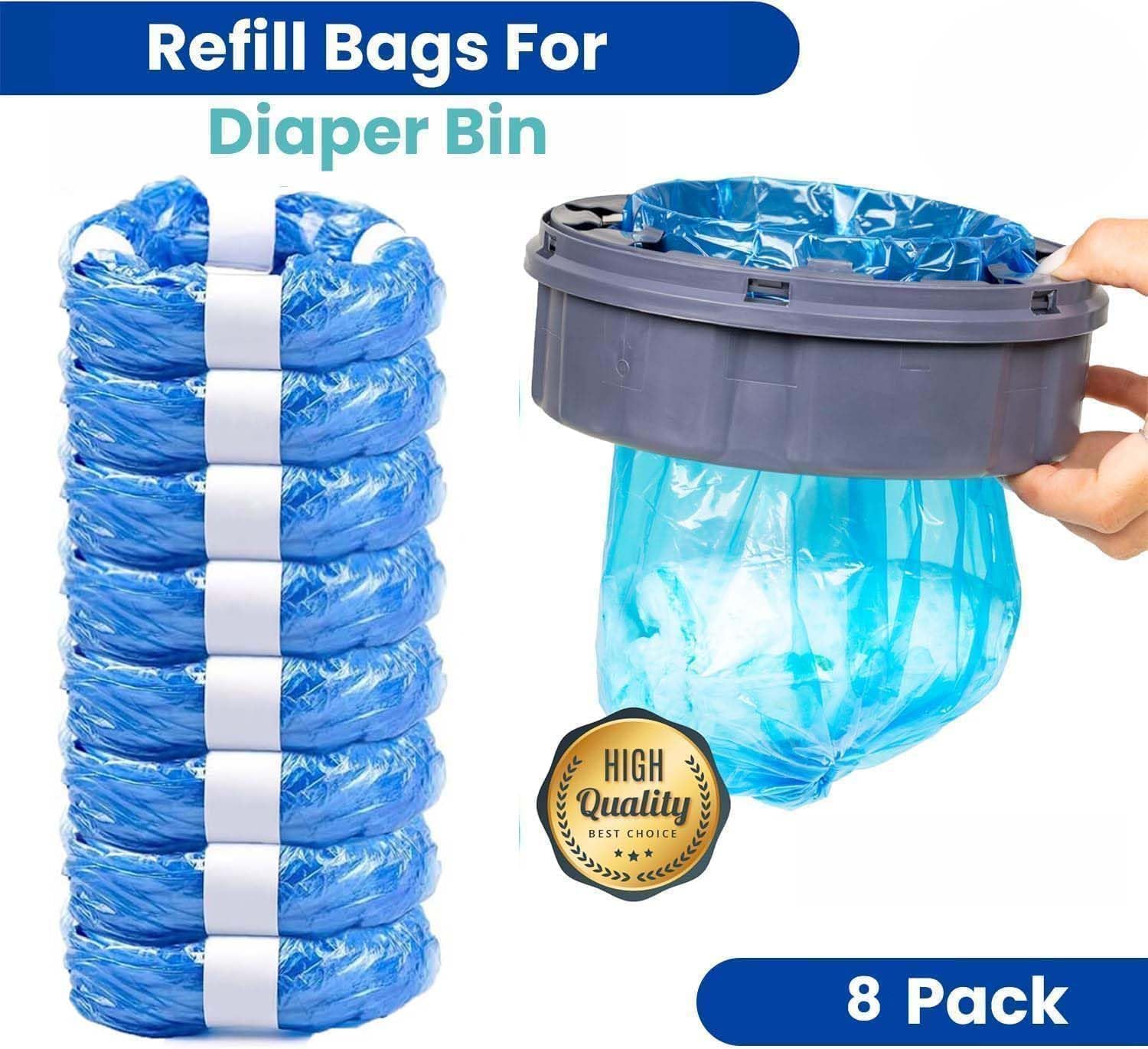 8-Pack Nappy Bin Refills, Blue, 1 count (Pack of 8) - Image 2
