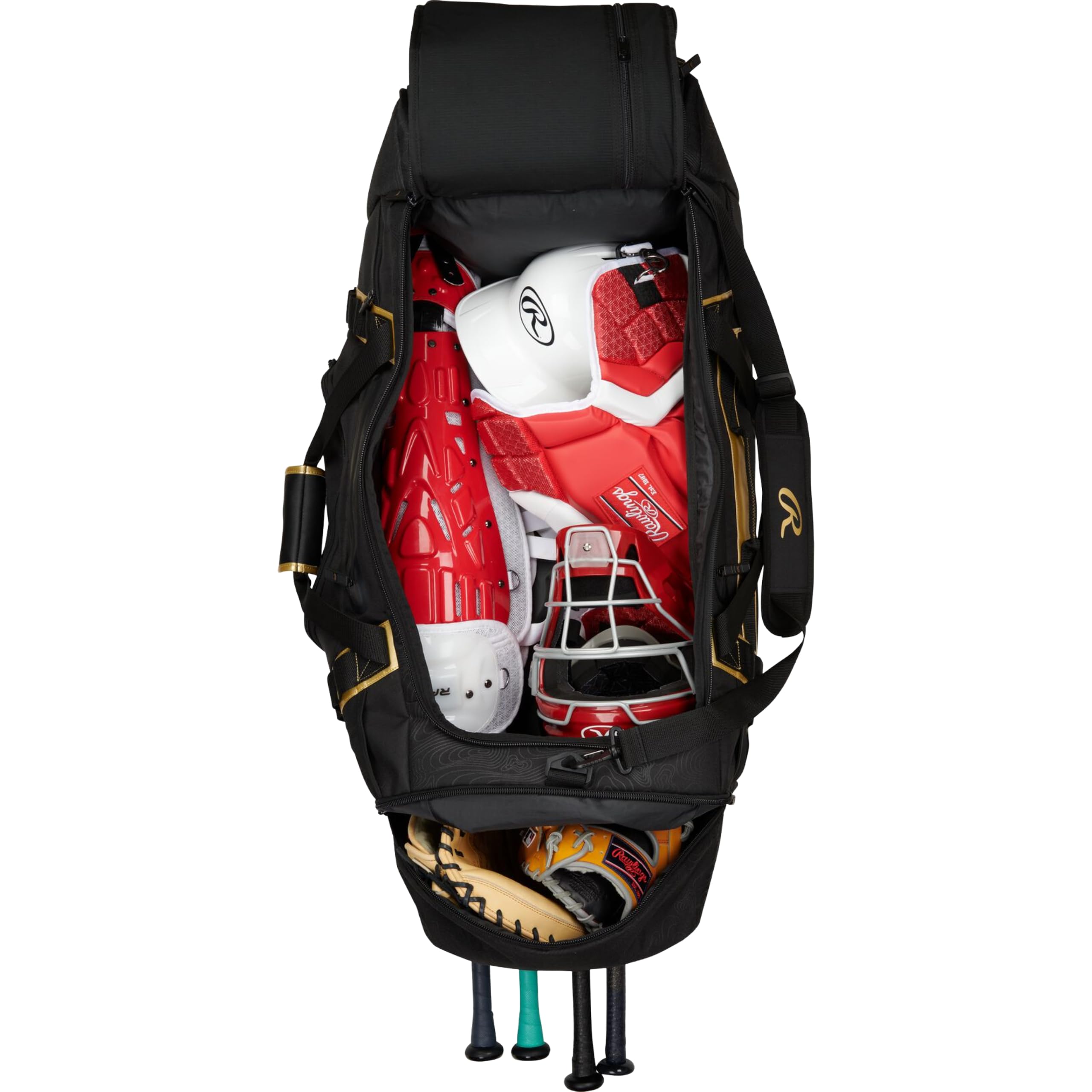 Rawlings Gold Collection - Bolsa de Lona XL | Negro |, Black, Bolsa de béisbol