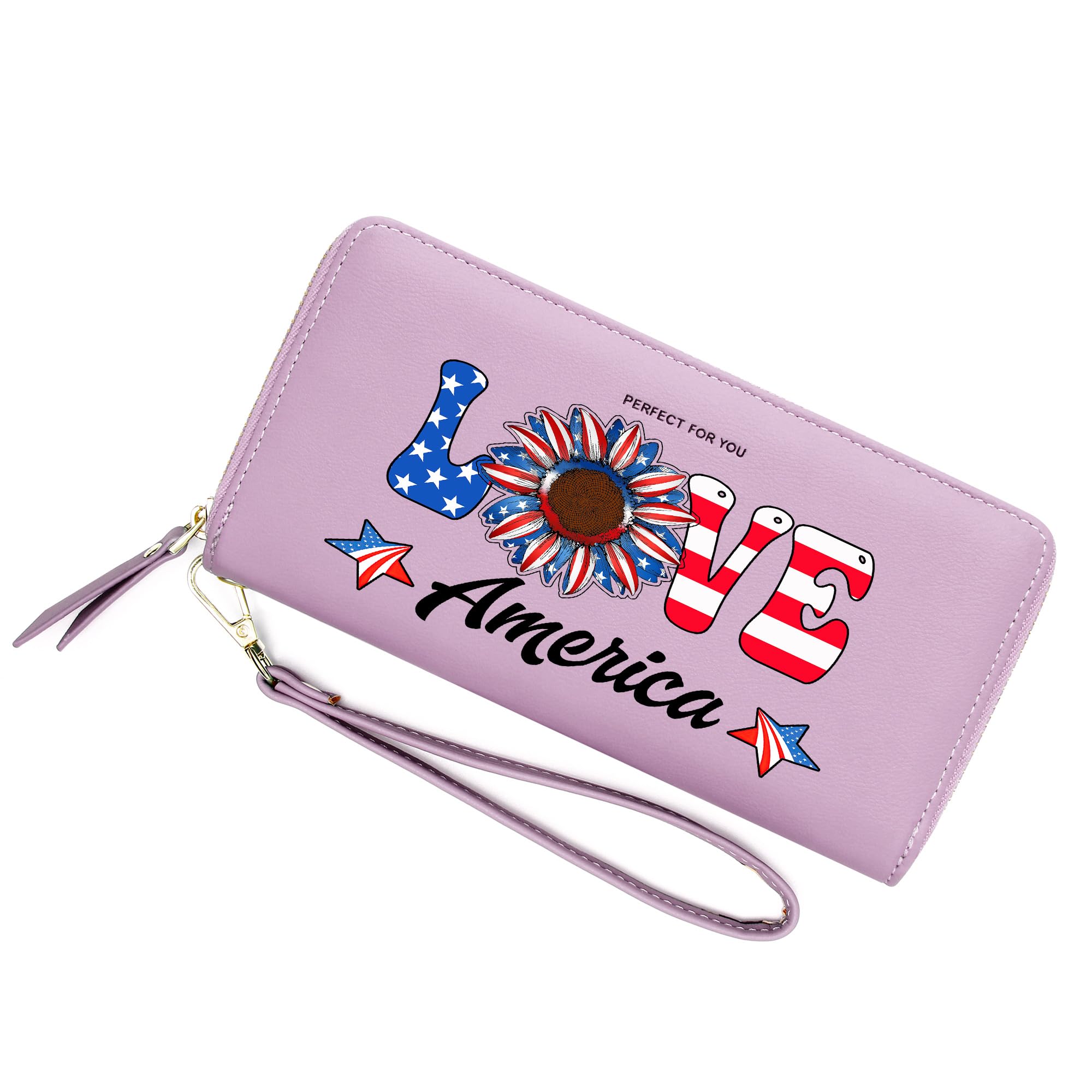 InsWork Personalized Wallet for Women with 4th of July Memorial Day,Independence Day,Holiday Gift, Birthday Gift, Commemorative Gift for Family&Friends 1134i