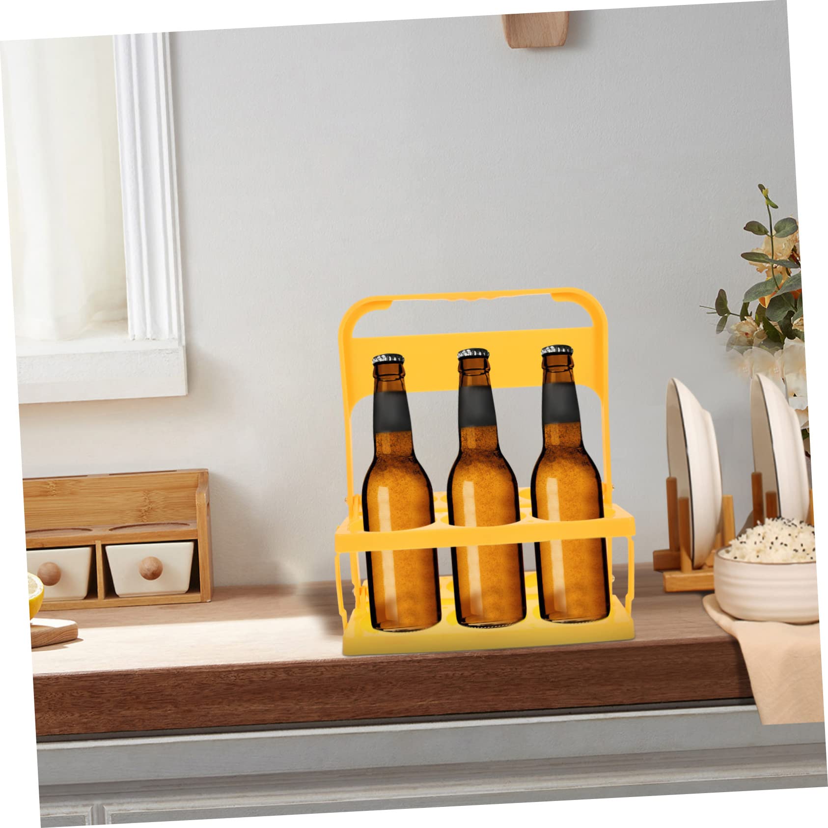 CIYODO Beer Bottle Storage Holder Fold Away Drink Carrier Portable Beer Bottle Rack