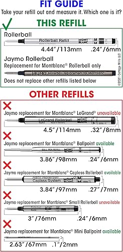 Miniatura 4 de Jaymo Repuesto para Montblanc 105159  Medidas 4.44 in  113 mm de largo  Recambio de bolígrafo roller  24 azul