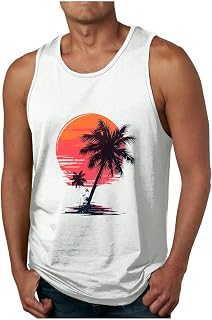 Camiseta sin mangas para hombre, chaleco hawaiano sin mangas, transpirable, para verano, playa, vacaciones, entrenamiento, camiseta deportiva