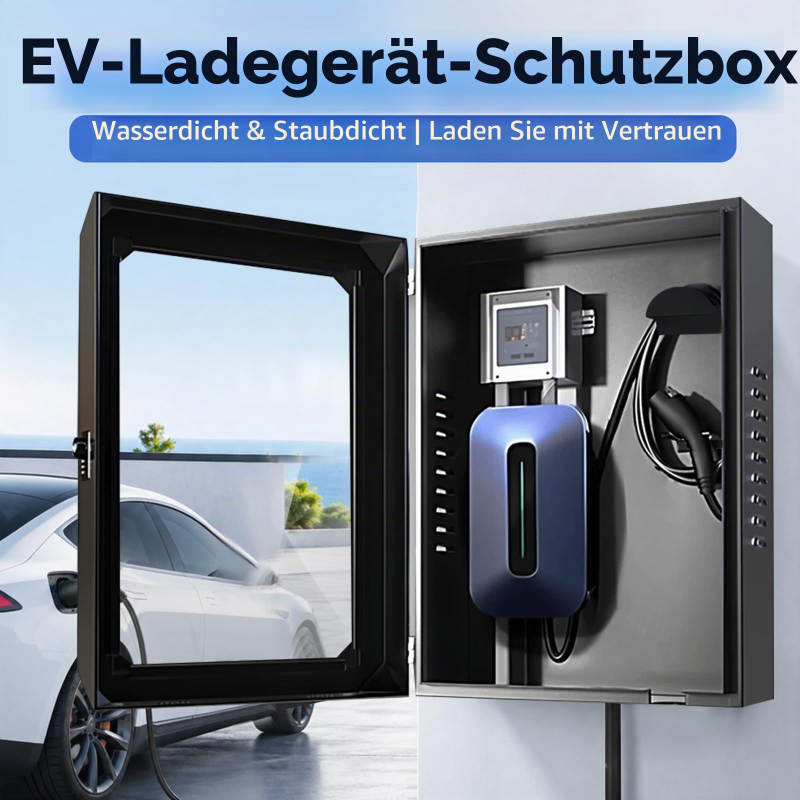 Wandmontierter EV-Ladegerätgehäuse-Box, Wetterfest, Abschließbar