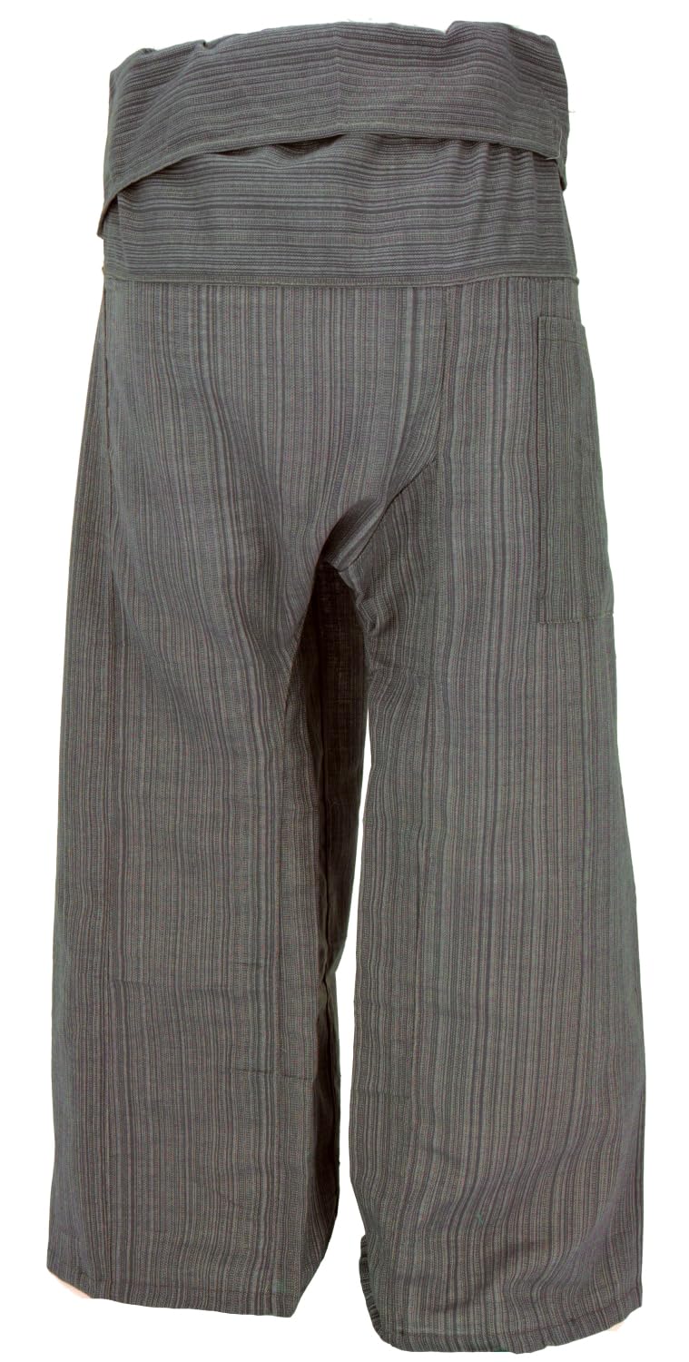 GURU SHOP Tajskie spodnie wędkarskie z tkanego materiału w paski, luźne spodnie bawełniane, szerokie spodnie do jogi, męskie/damskie, pomarańczowe, bawełna, rozmiar: jeden rozmiar