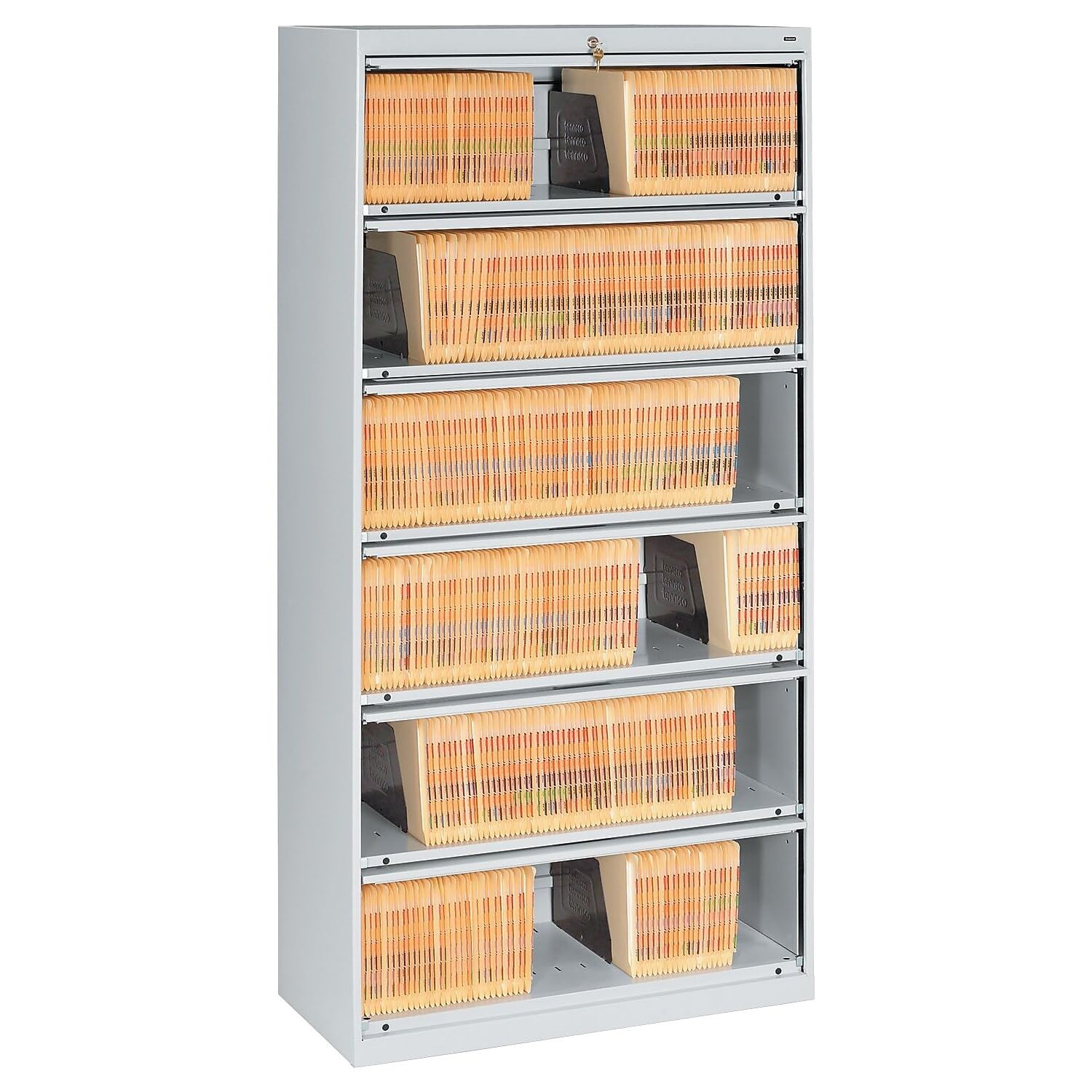 Tennsco Closed Fixed Shelf Lateral File, 36w x 16 1/2d x 75 1/4, Light Gray