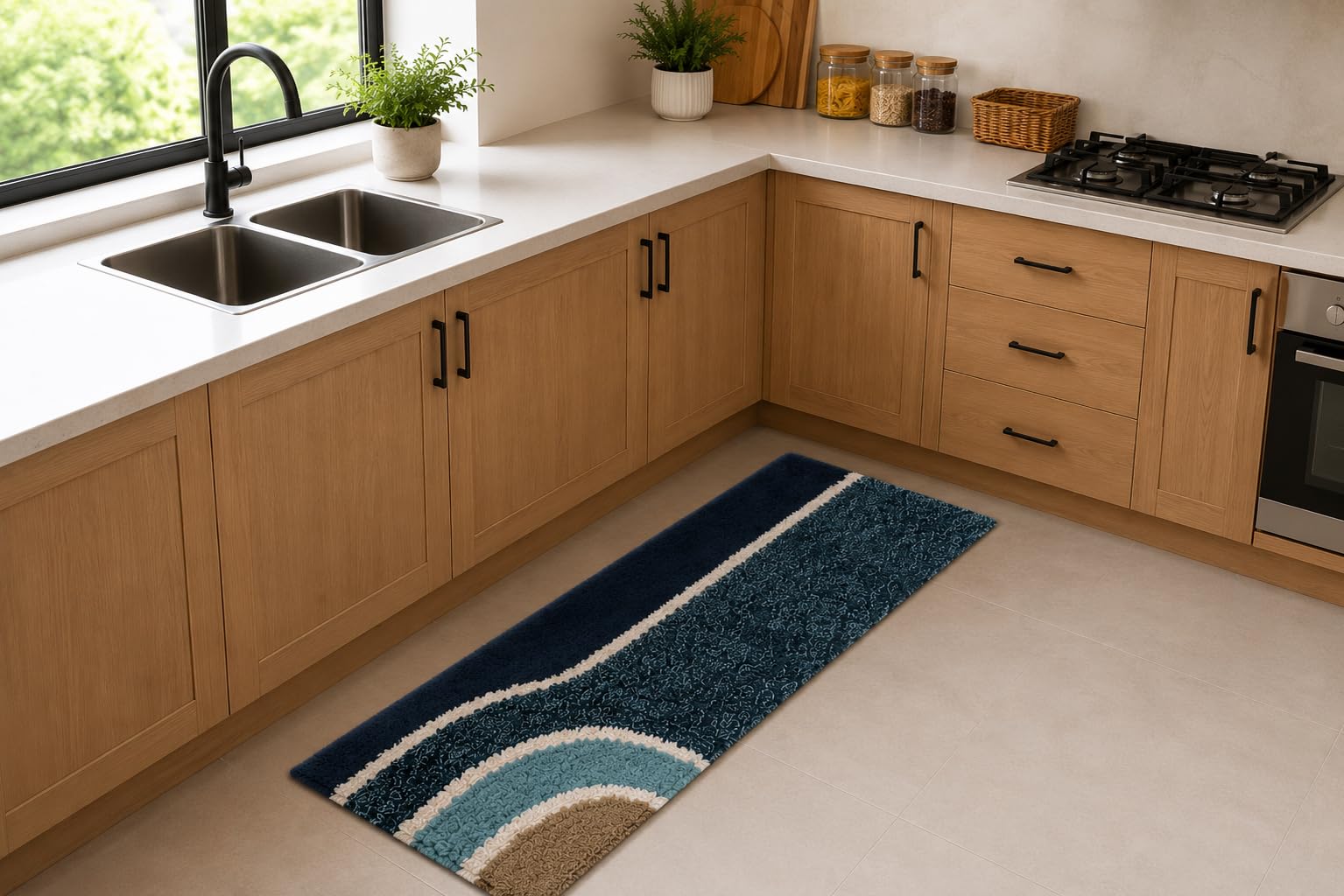 WARISI Shaggy Floo rAntiskid Carpets for Living Room, Elegant Bed Side Runner, Modern Carpets for Bedroom, Drawing Room, Kids Room, Soft Sofa Carpets for Living Room Size 40X120 (Design-2)-image-43
