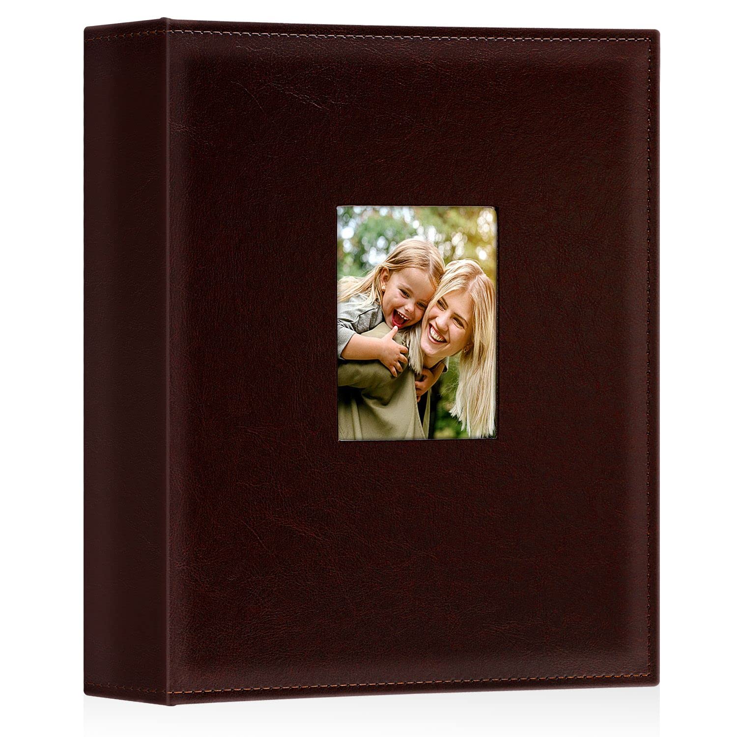Ywlake Photo Album 4x6 400 Pockets, Leather Photo Albums Holds 400 Vertical Pictures Only Brown