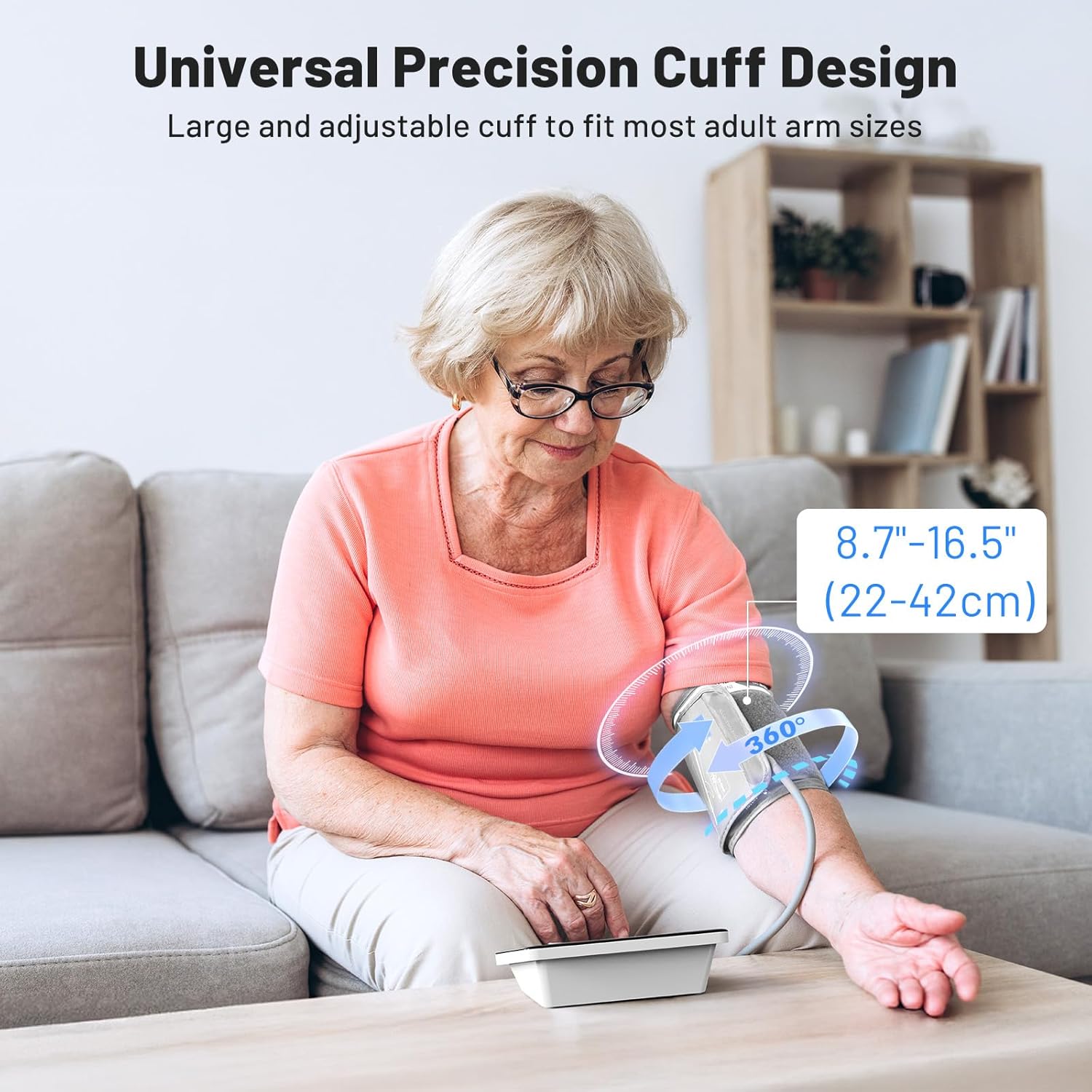 Smart Bluetooth Blood Pressure Monitor by ZOETOUCH - Clinically Accurate - Digital Wireless BP Machine Cuff Upper Arm for Home Use Large LED Display, App Connectivity, 2 Users, Fits Arms 8.7-16.5" - Image 7