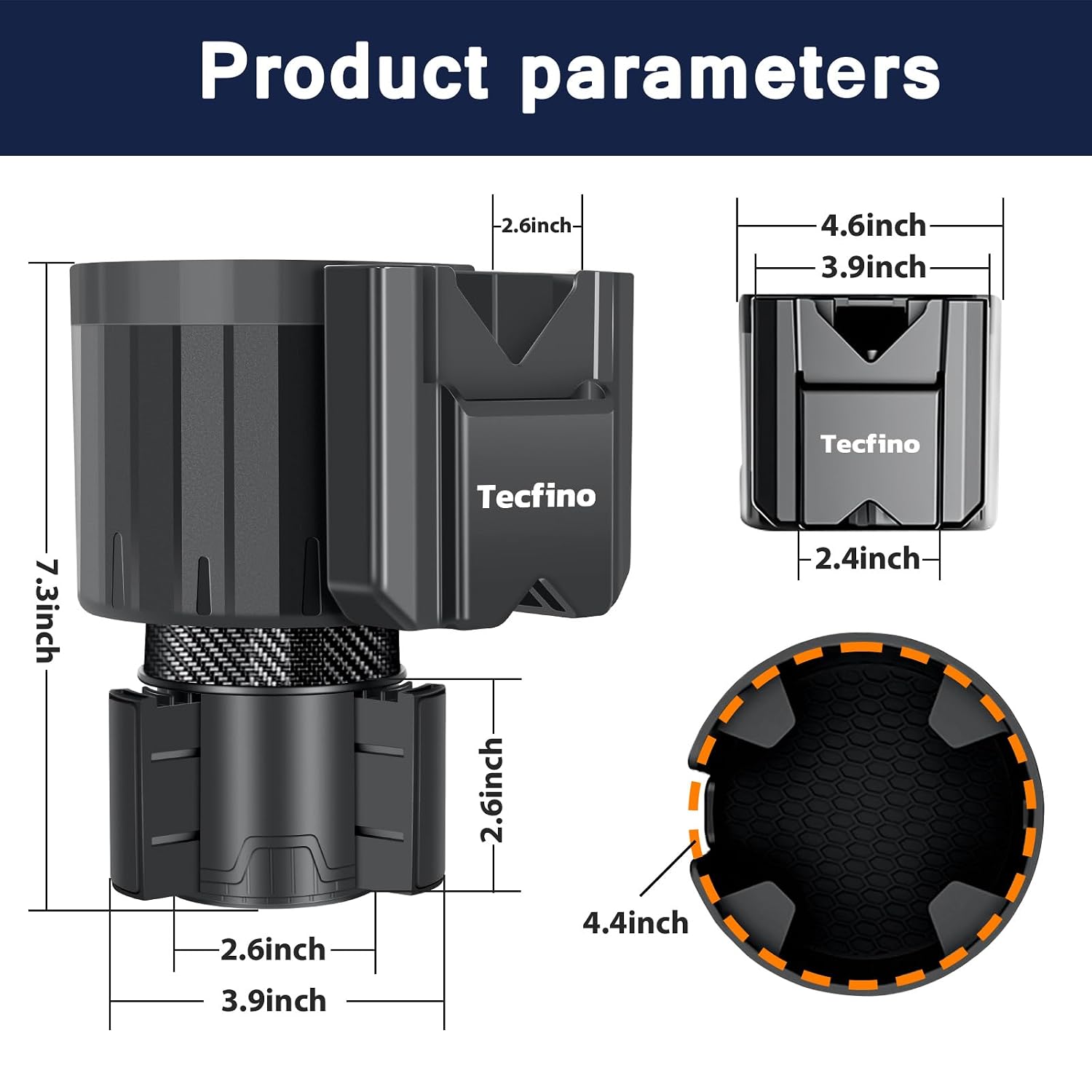 Cup Holder Expander for Car, Upgraded [3 in 1] Adjustable Car Cup Holder Extender with Phone Holder, Card Slot, Large Cupholder Adapter for Water Bottle 18-40 oz, Fits Most Cup Holder