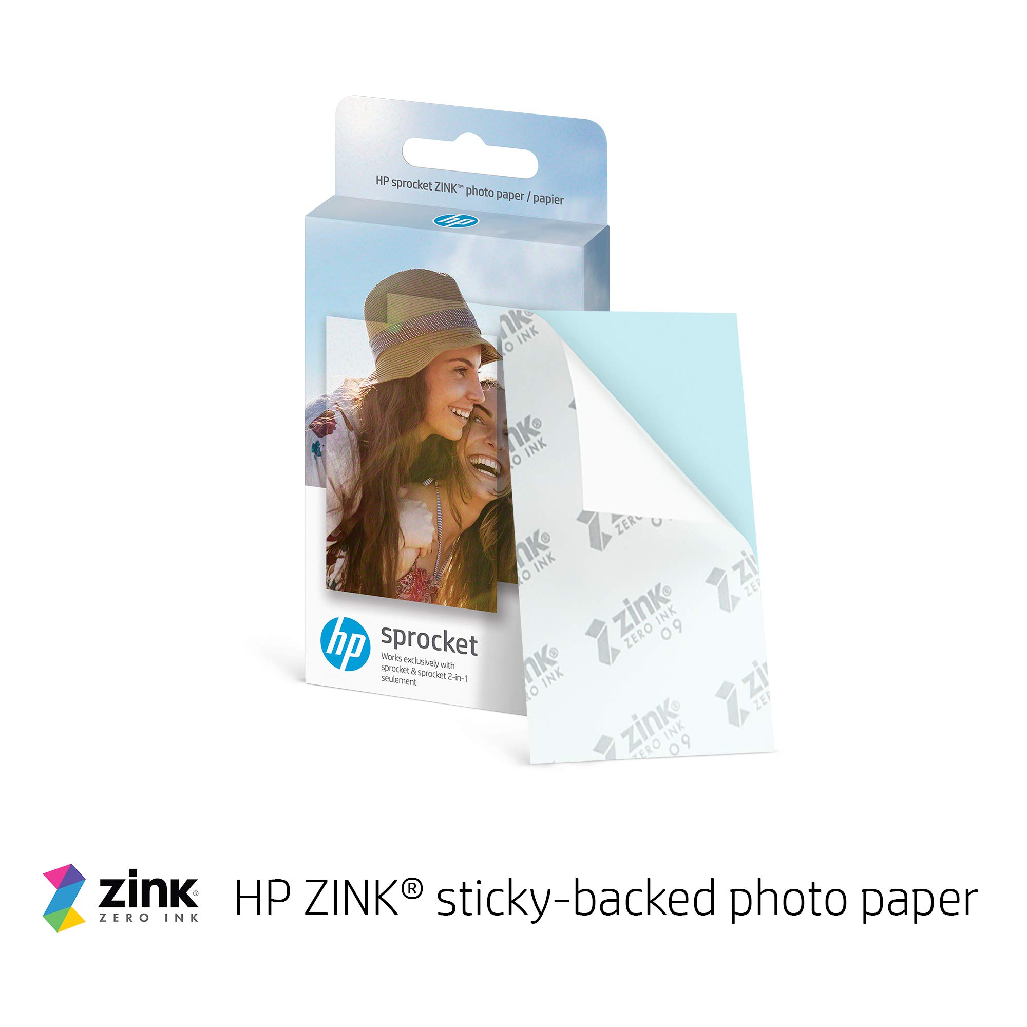 Image secondaire de Lot de 50 Feuilles Photo Adhésives HP Sprocket - Zink 5x7,6 cm