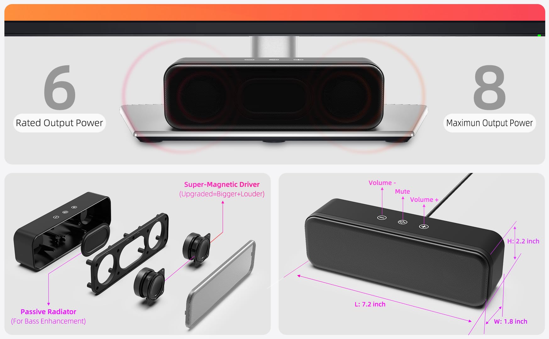 XKX Altavoces USB para computadora [actualizados], Altavoz de Ordenador