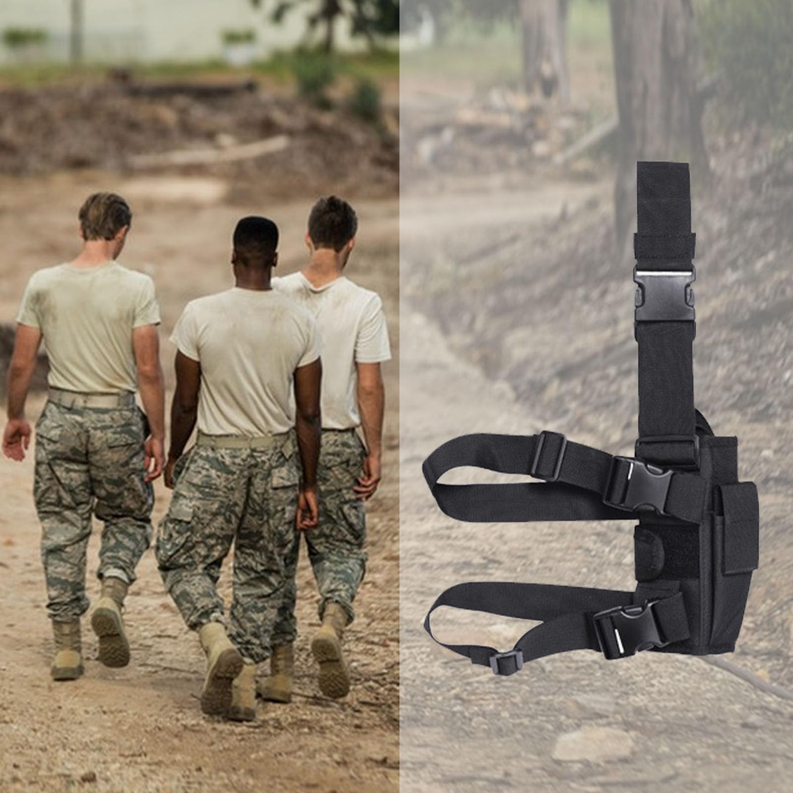 Funda Pistola Pierna, Funda Pistola para Pierna táctico, Nylon Pistola Estuche, para Entrenamiento, Caza, Actividades al Aire Libre, Juegos de rol