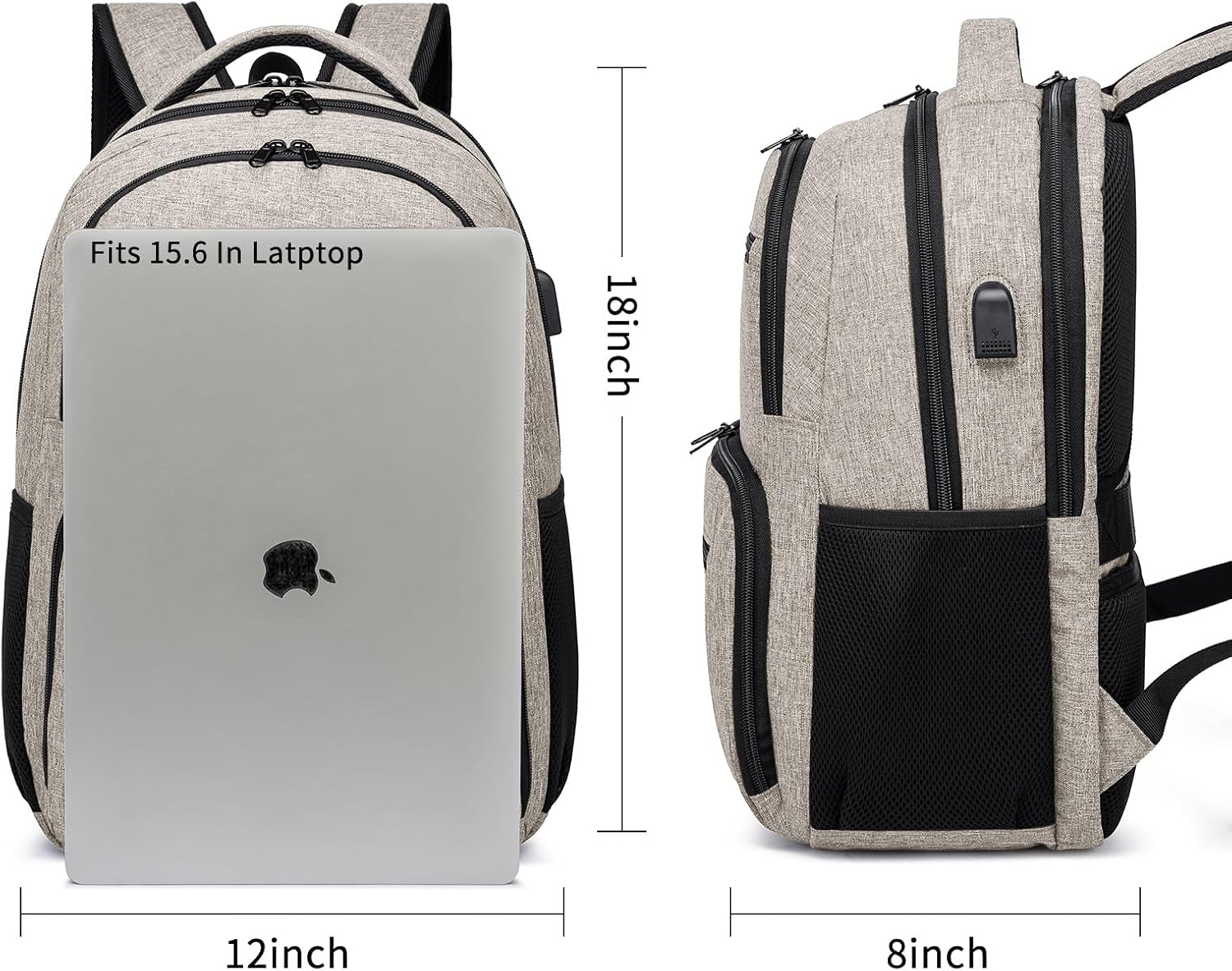 Backpack for Men and Women, Backpack for School Teen Boys, Business Travel Water Resistant Sturdy 15.6 Inch Laptops Back Pack with USB Charging Port, College School Computer Bag Gift - Image 4